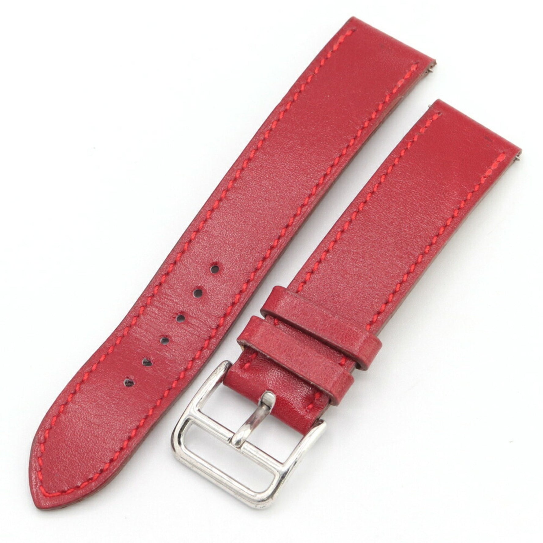 Hermes Replacement Strap, Width, Red Box Calf, C Stamp, Manufactured in 1999, Watch