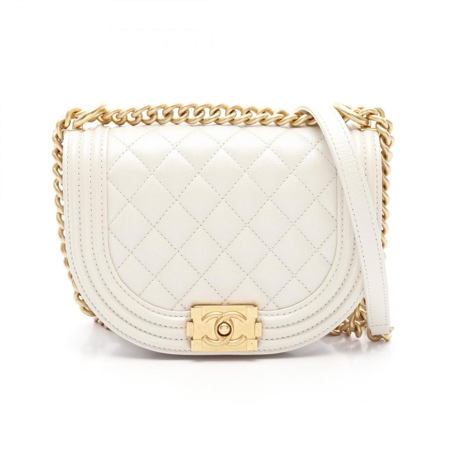 CHANEL Boy Small Shoulder Bag Leather Grained Calfskin