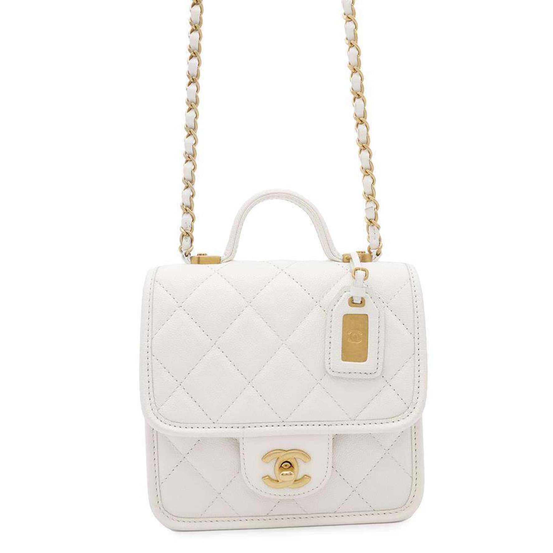Chanel Chain Shoulder Bag Matelasse Coco Mark Caviar Skin
