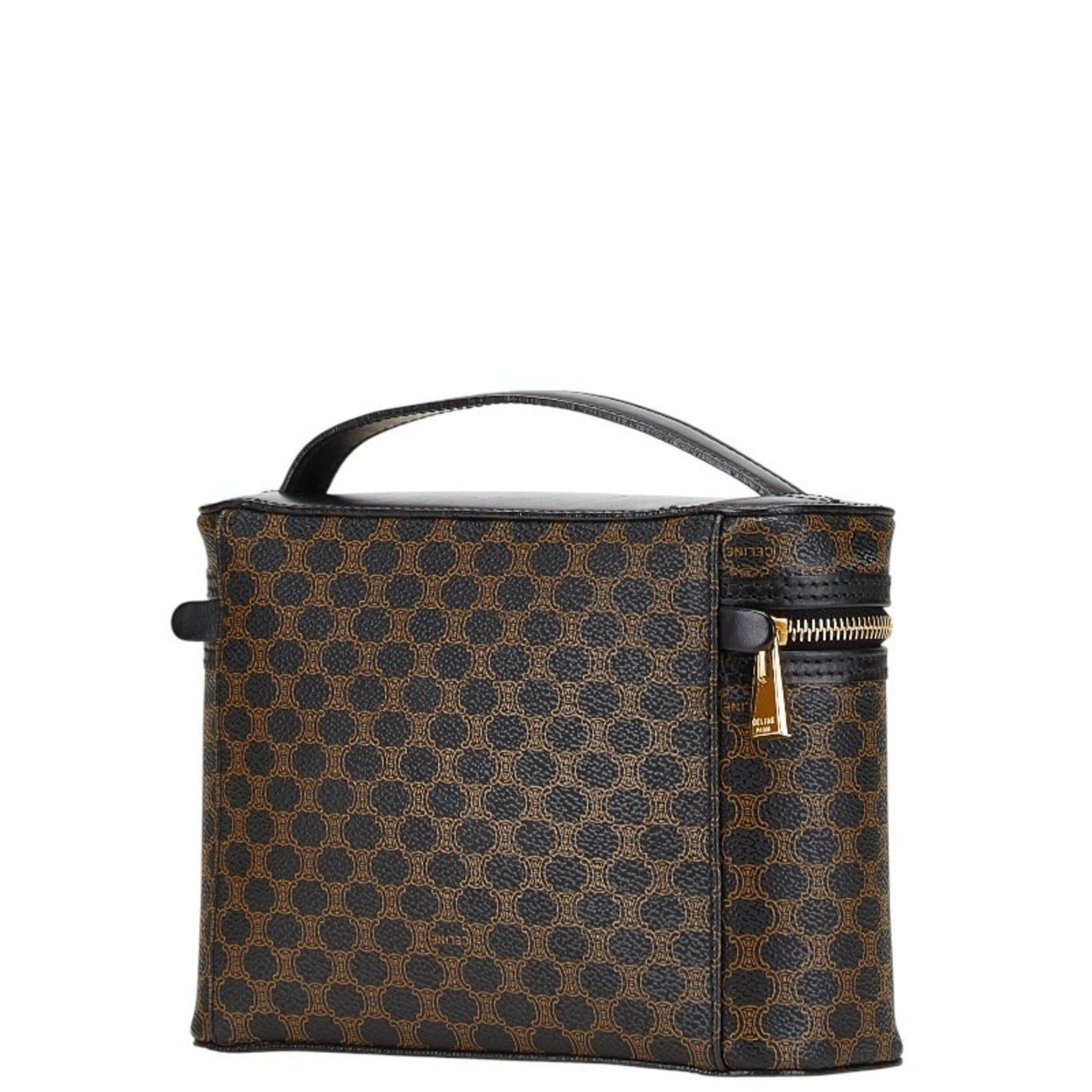 Celine Macadam Vanity Bag in Black, Brown, PVC and Leather .