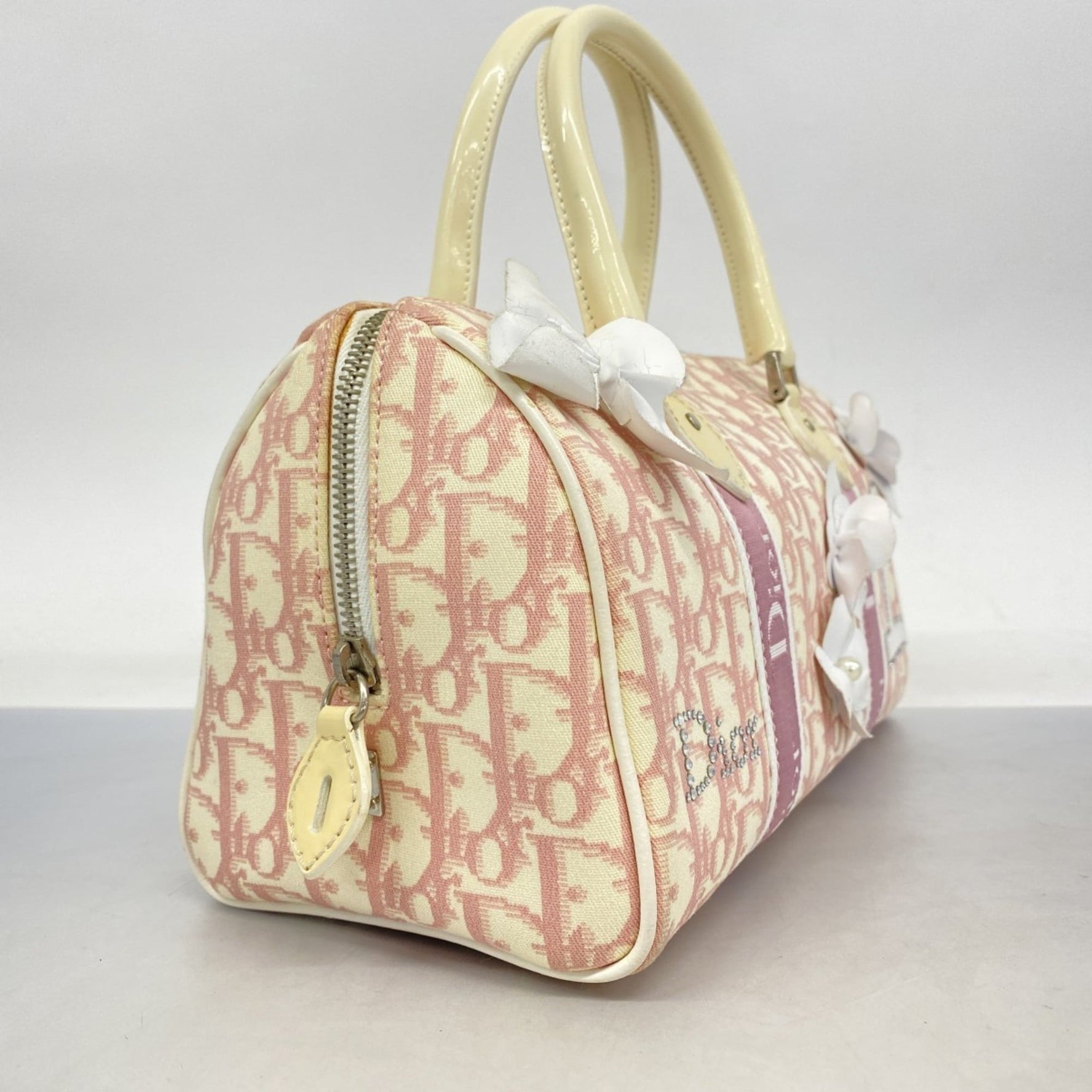 Christian Dior Trotter Flower Handbag in Pink and White
