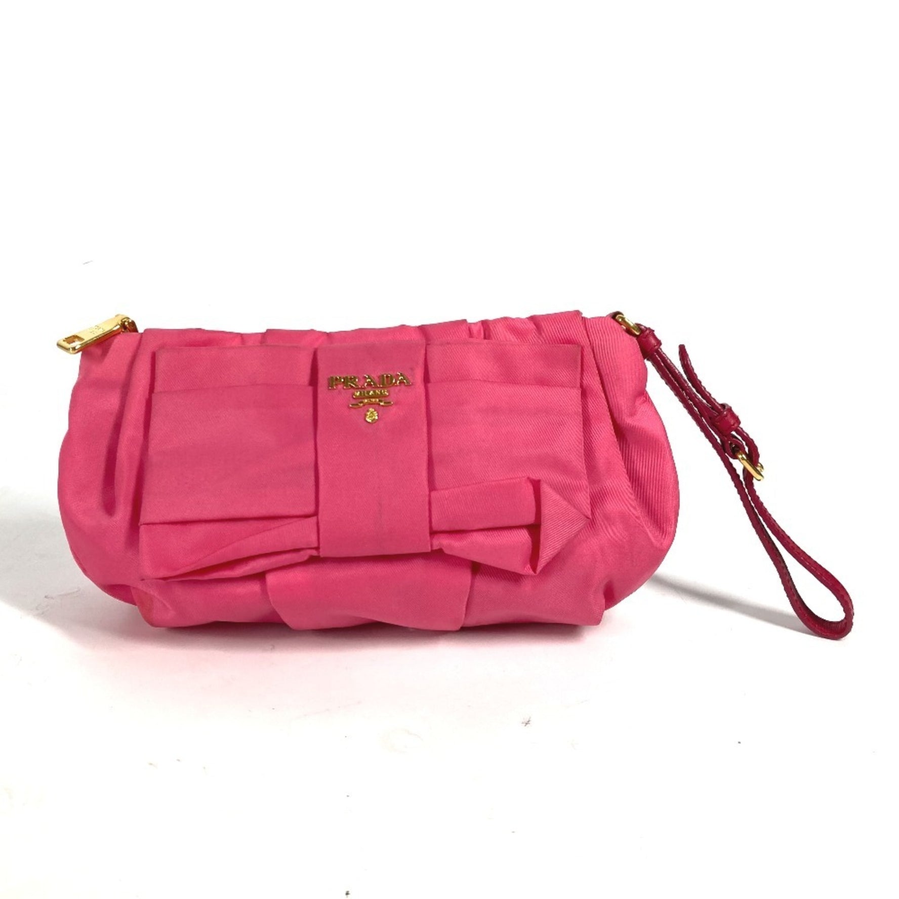 PRADA strap ribbon bag pouch clutch nylon