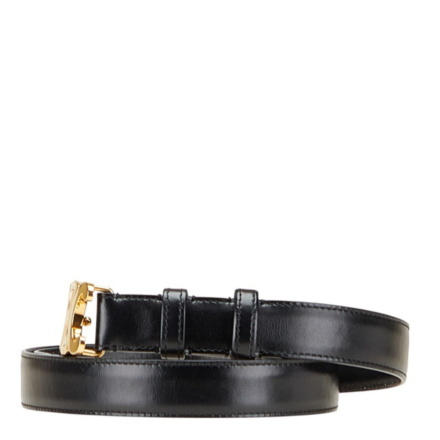 Celine Triomphe Belt, Size 80, and Gold Leather