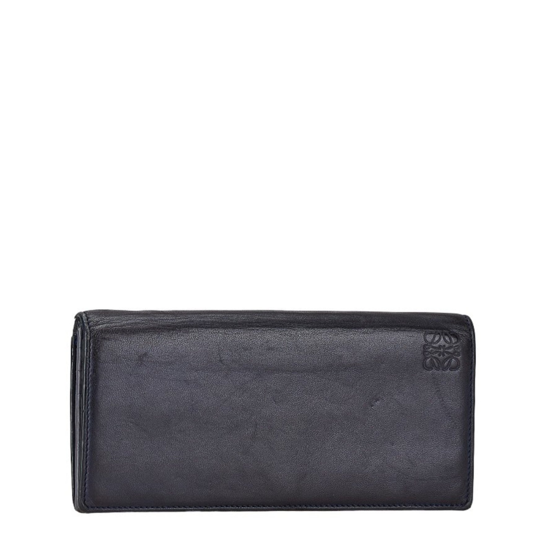 LOEWE Anagram Long Wallet Black Grey Leather