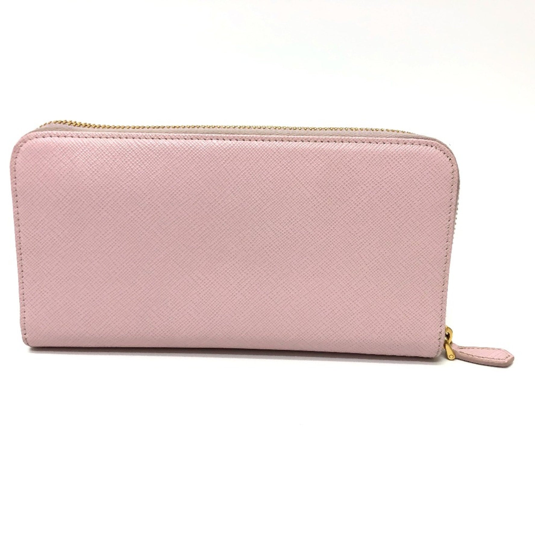 PRADA logo Zip Around Long Wallet GoldHardware