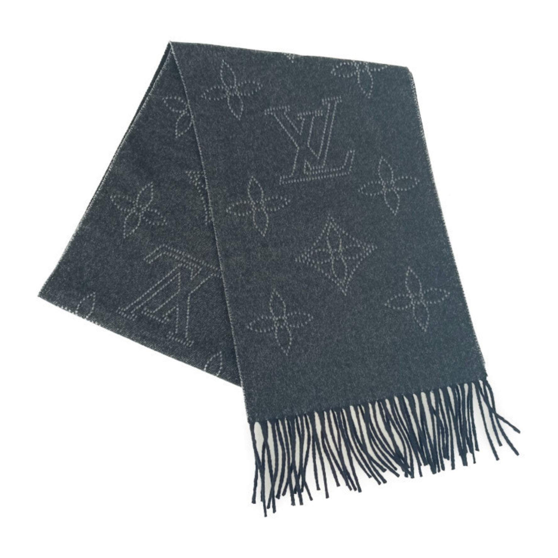 Louis Vuitton Scarf Echarpe Flight Mode Mahina Cashmere Wool Silk Men's