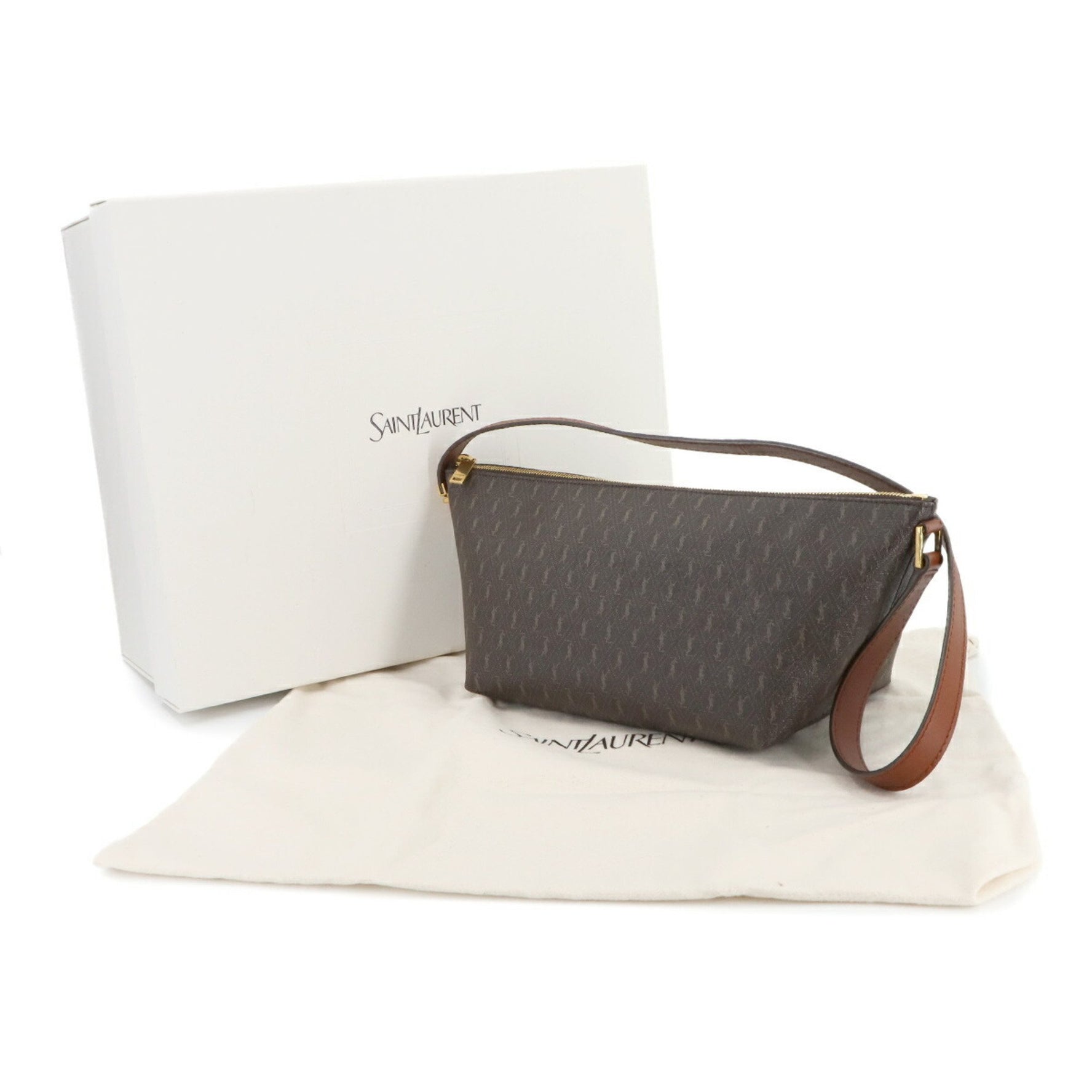 Saint Laurent Le Monogram Crossbody Shoulder Bag in Chestnut Leather (667490)