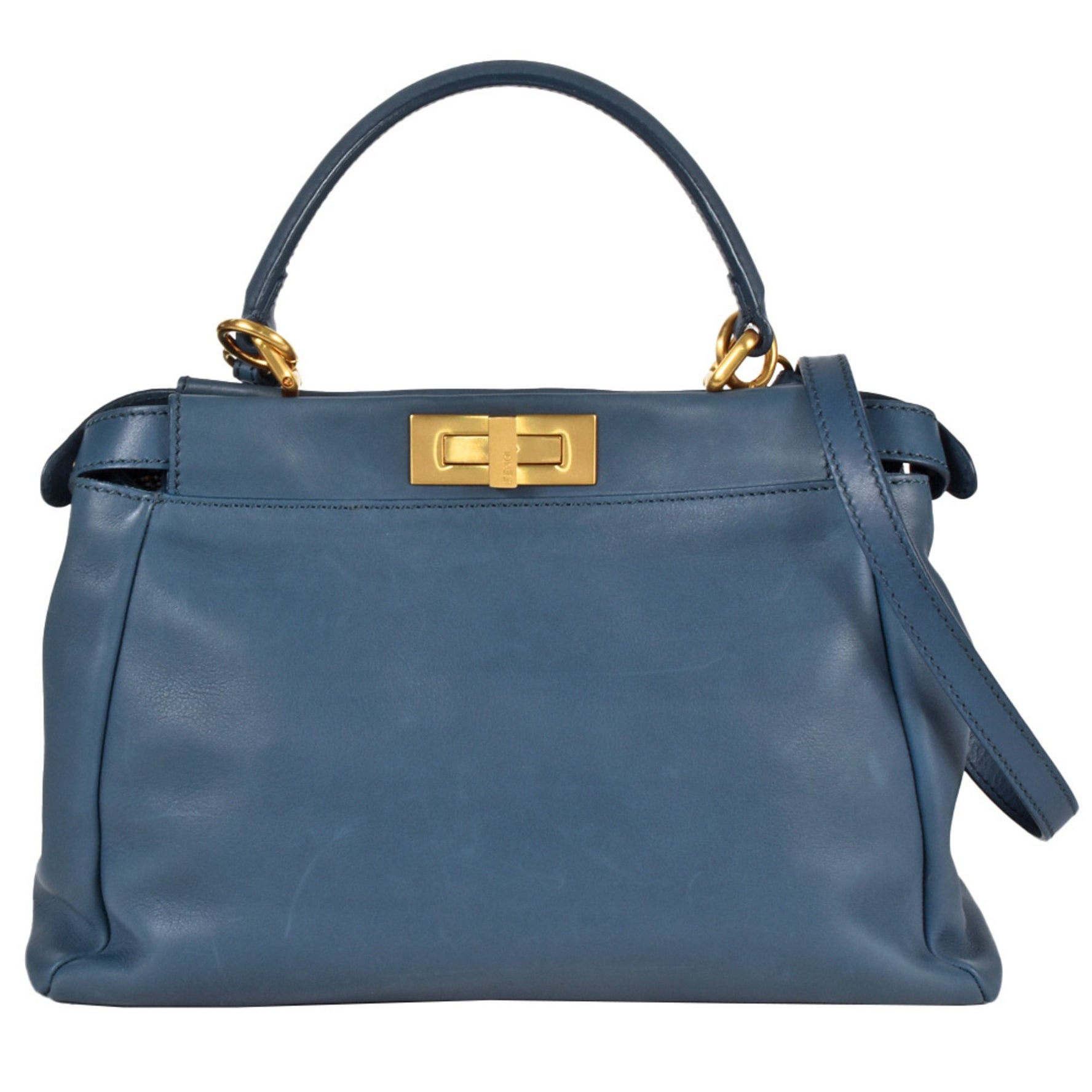 FENDI Peekaboo Regular Handbag Leather Beads