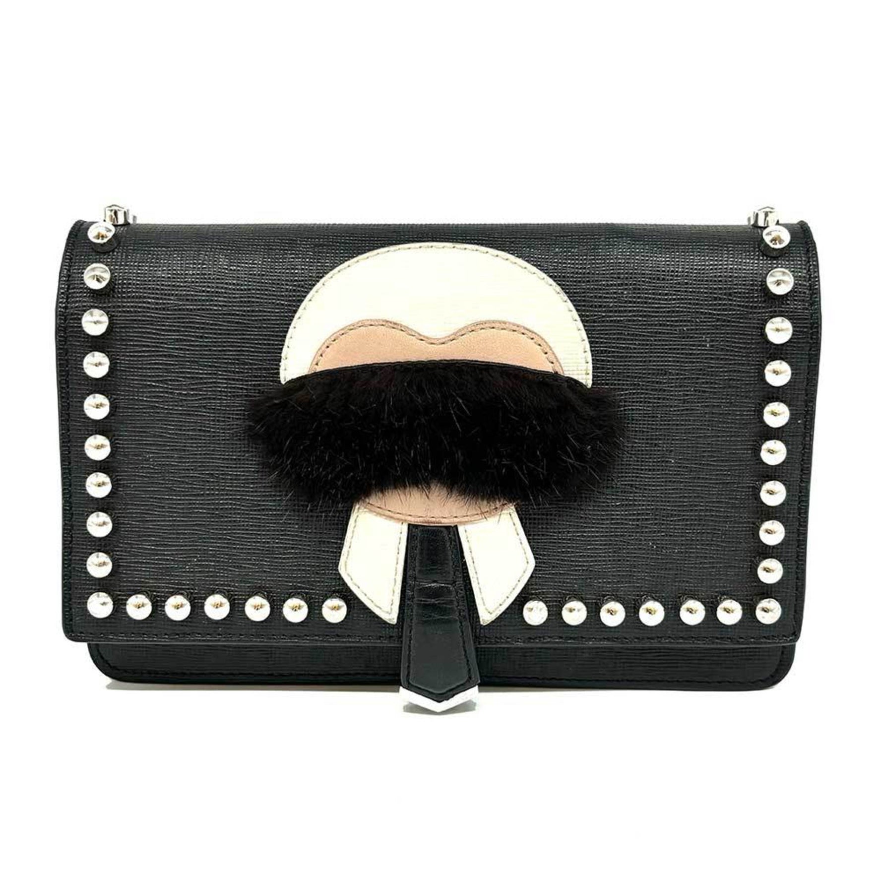 FENDI Carlito Chain Wallet Leather