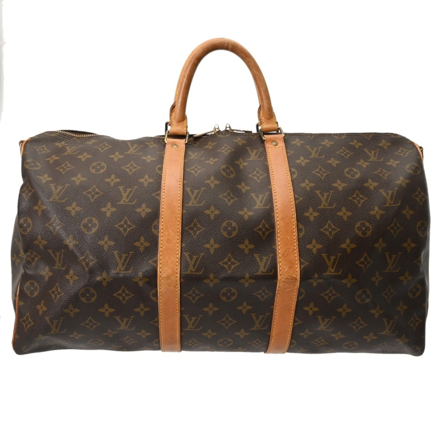 LOUIS VUITTON Monogram Keepall Bandouliere 50 Brown Canvas Boston Bag