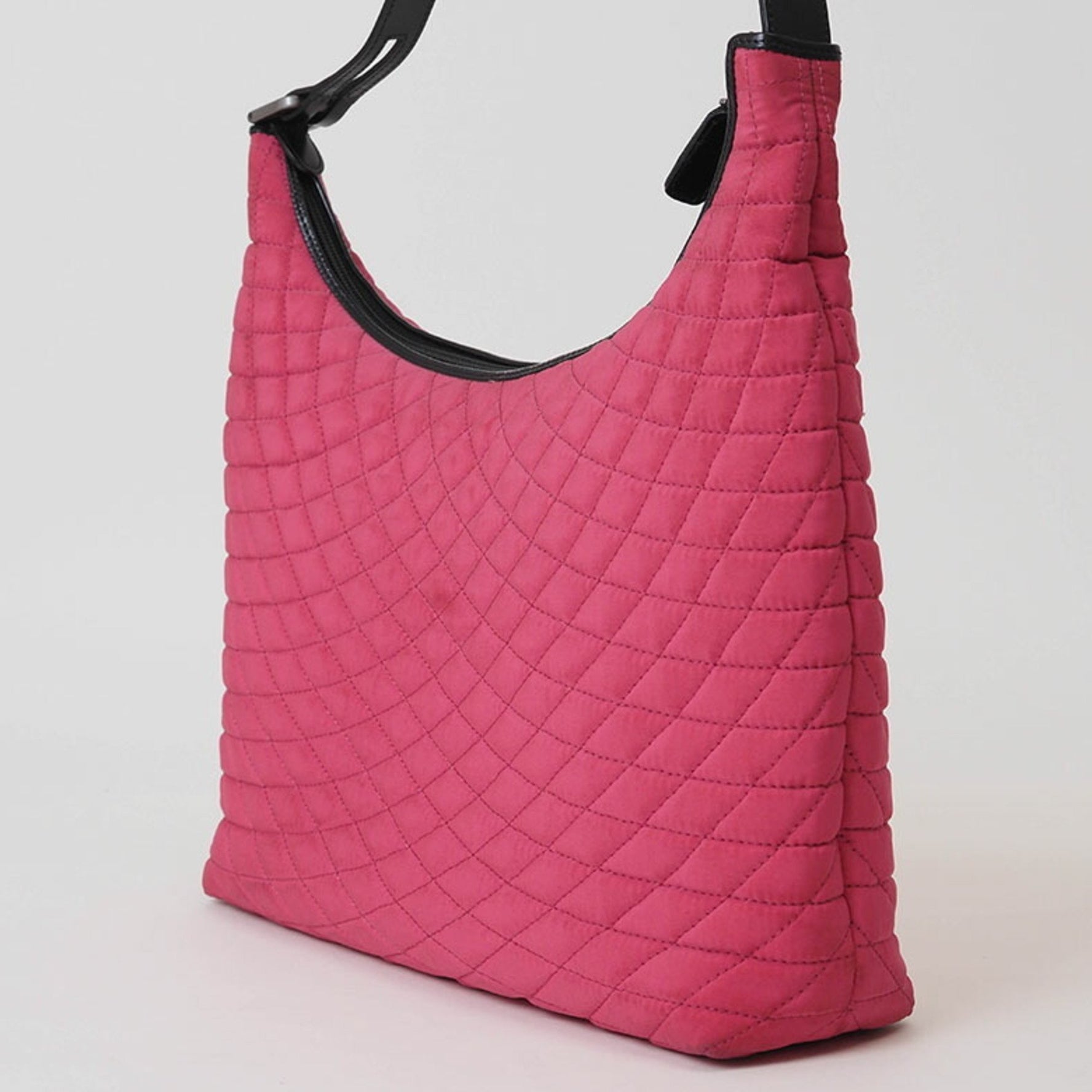 BALLY Hobo Quilted Bag Pink Black Nylon