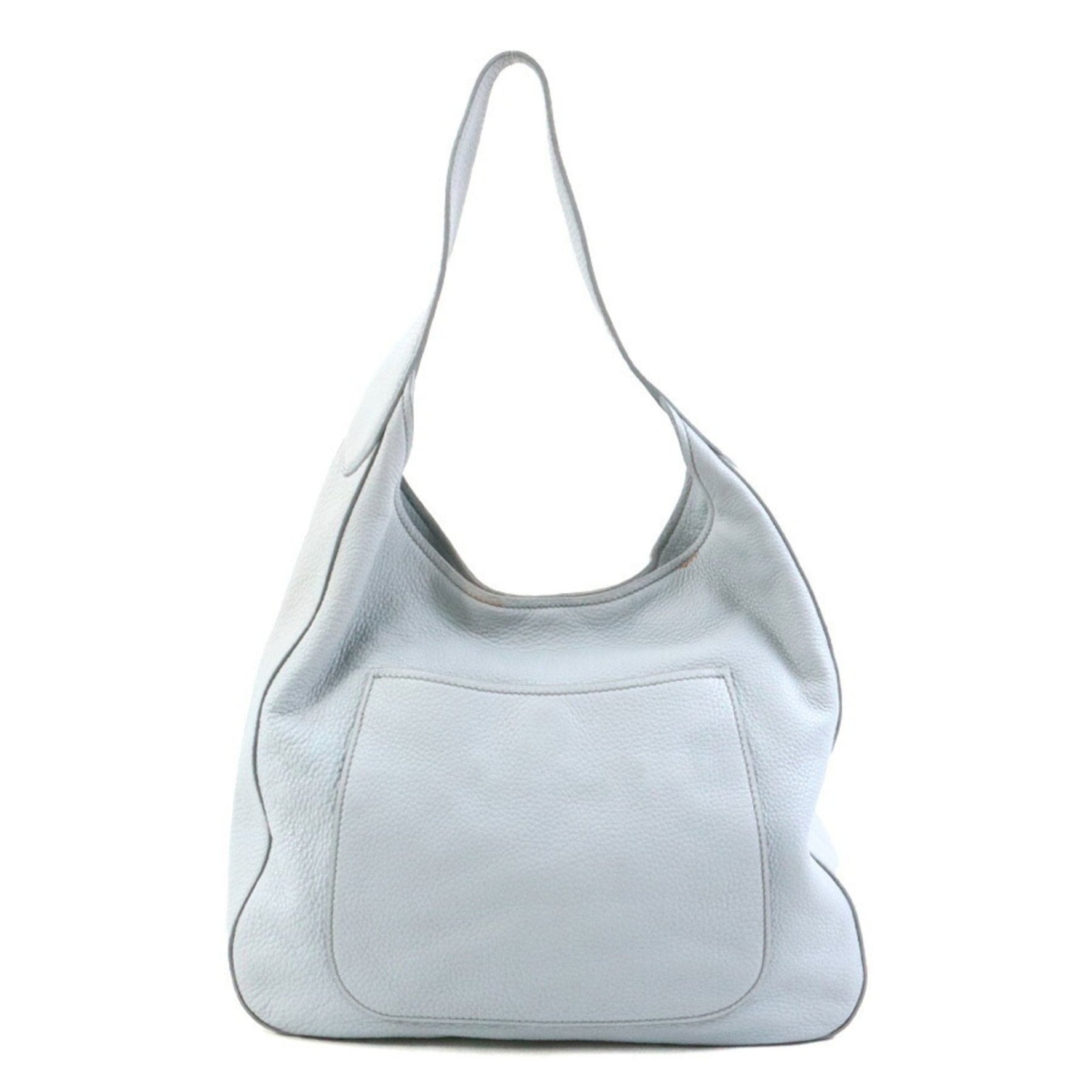 PRADA handbag leather light grey ladies