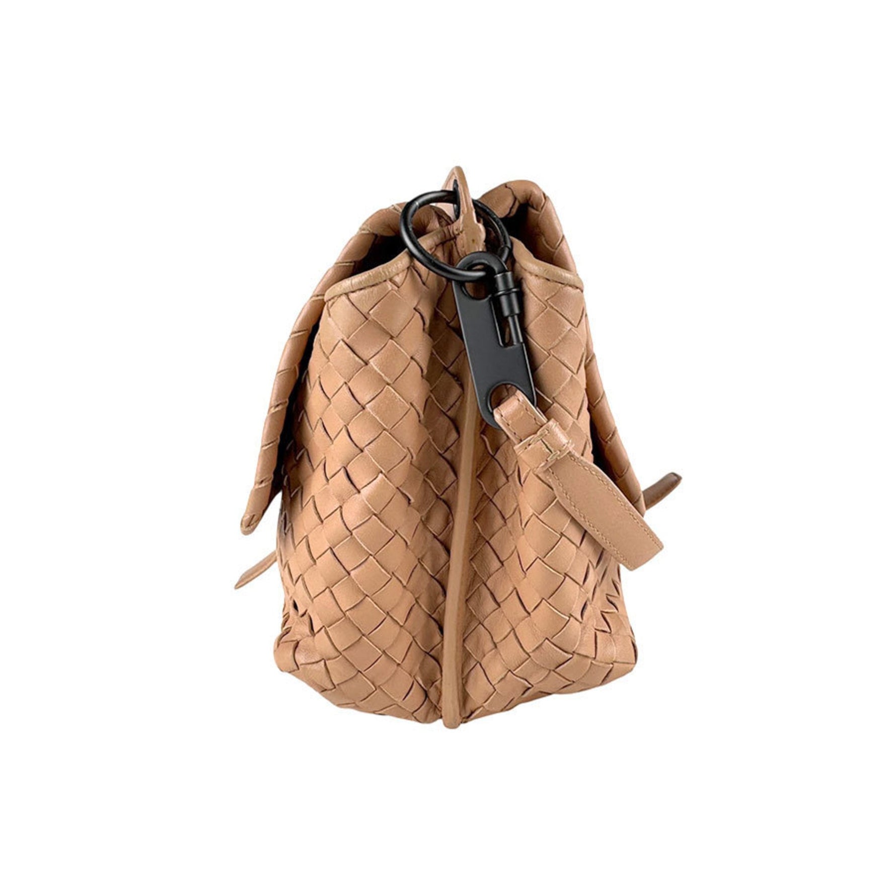 Bottega Veneta Intrecciato Leather Shoulder Bag in Pink Beige