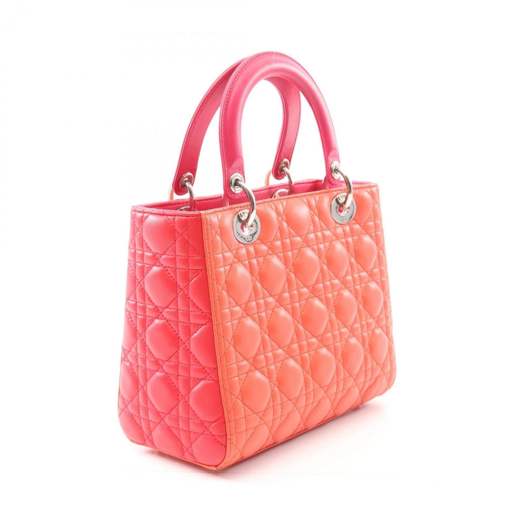 Christian Dior Dior LADY DIOR Lady handbag, leather, orange/pink