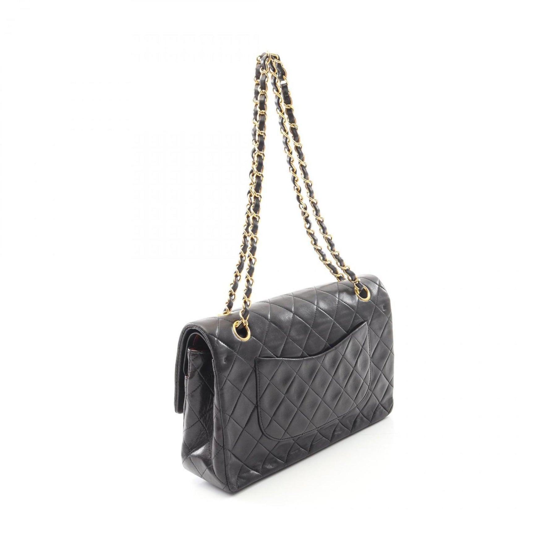 CHANEL Matelasse Double Flap Shoulder Bag in Lambskin Leather