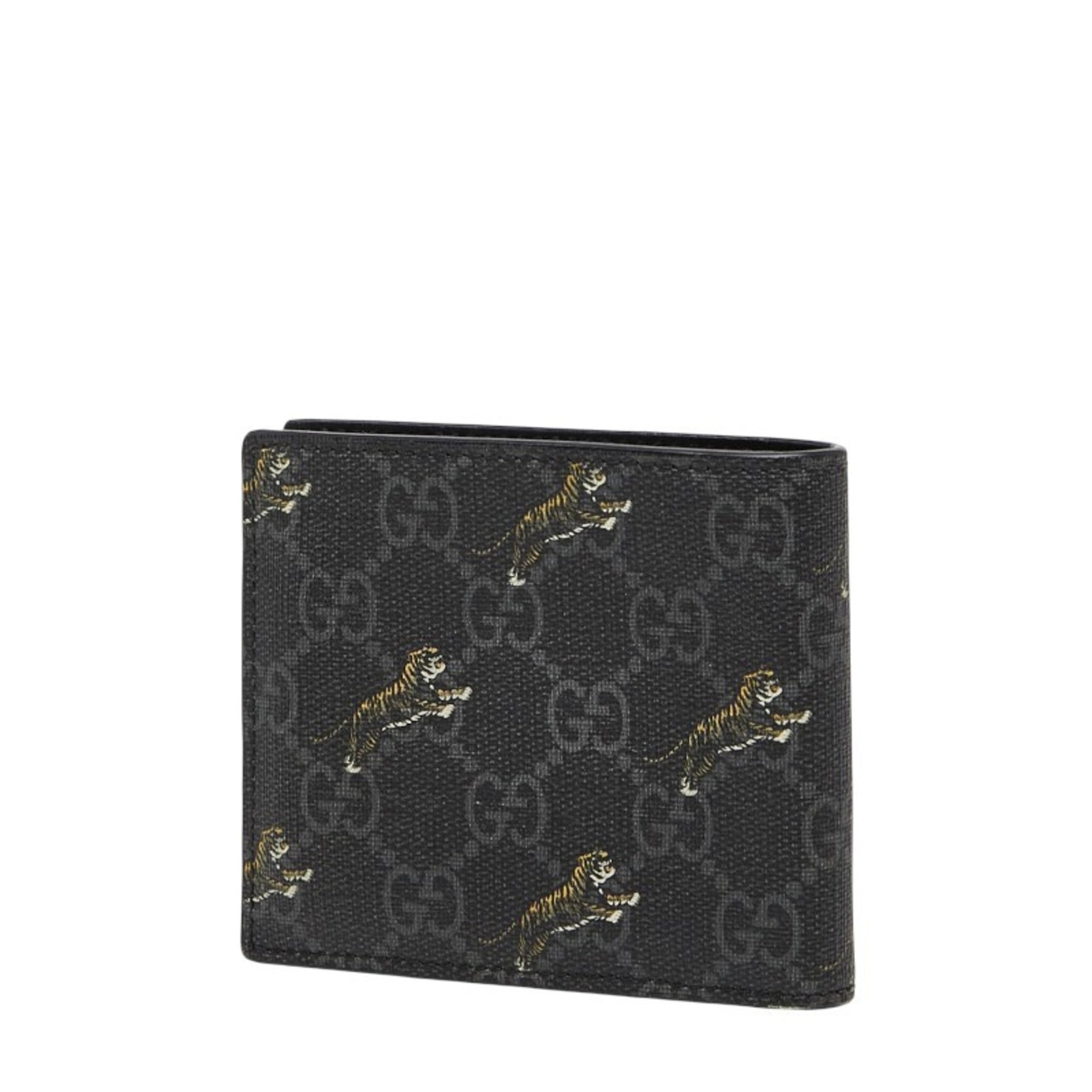 Gucci GG Supreme Tiger Bifold Wallet Leather
