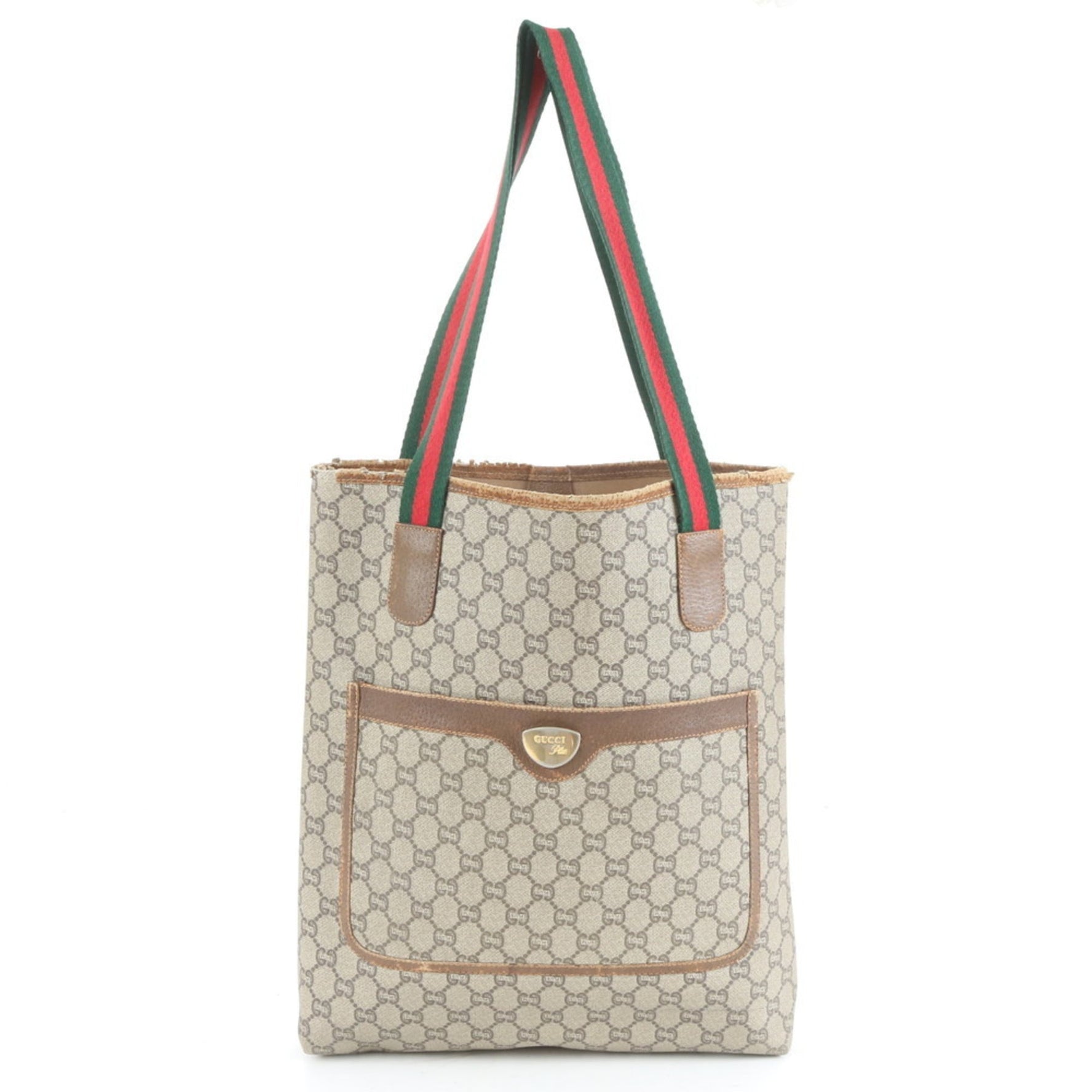 Gucci Old Plus Sherry Line Leather Tote Bag Shoulder
