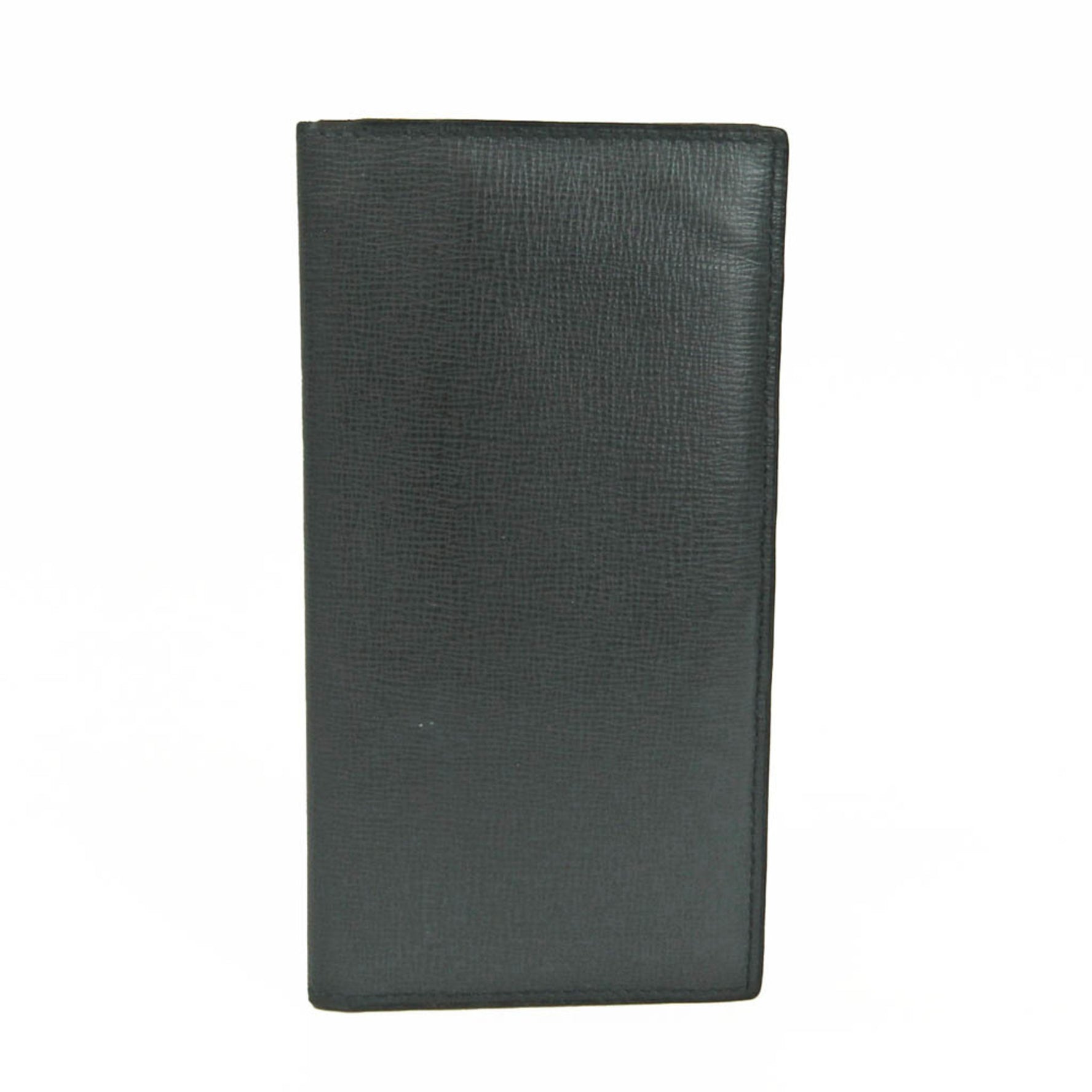 Valextra Vertical 12 Card V8L21 Men,Women Leather Long Bill Wallet (bi-fold) Navy