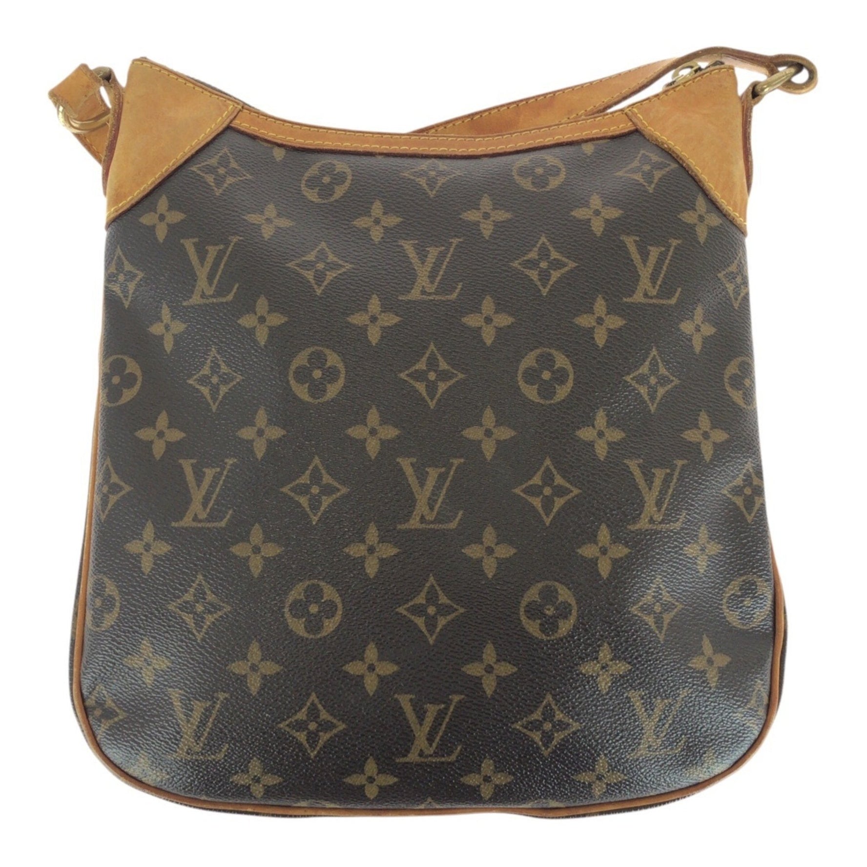 LOUIS VUITTON Monogram Odeon PM Brown Leather with Gold Hardware, Shoulder Bag