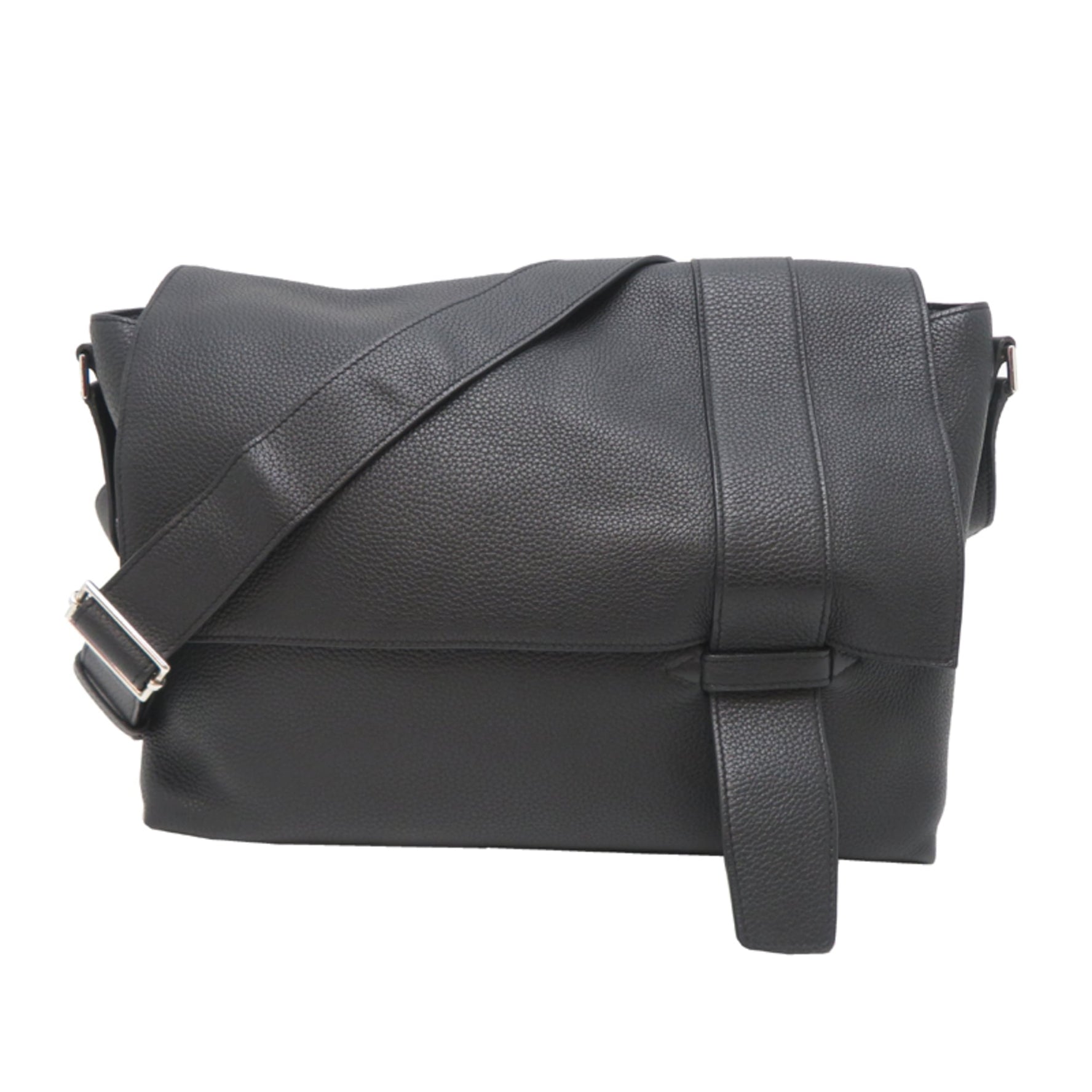 Hermes Hermès Sac Alfred 35 N Stamp, Made in 2010, Shoulder Bag, Taurillon Noir (Black)