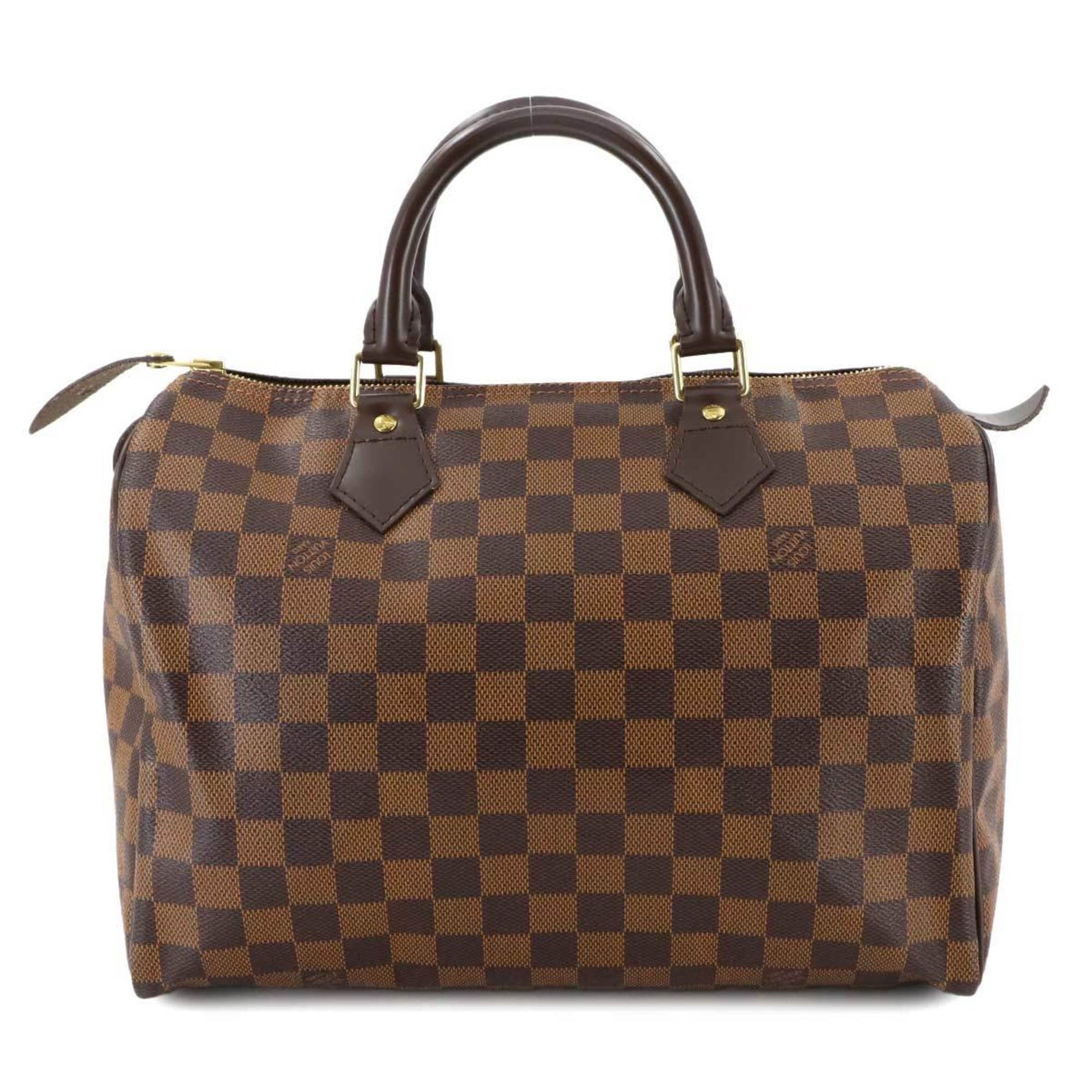 Louis Vuitton Damier Speedy 30 Handbag, Brown, Gold Hardware