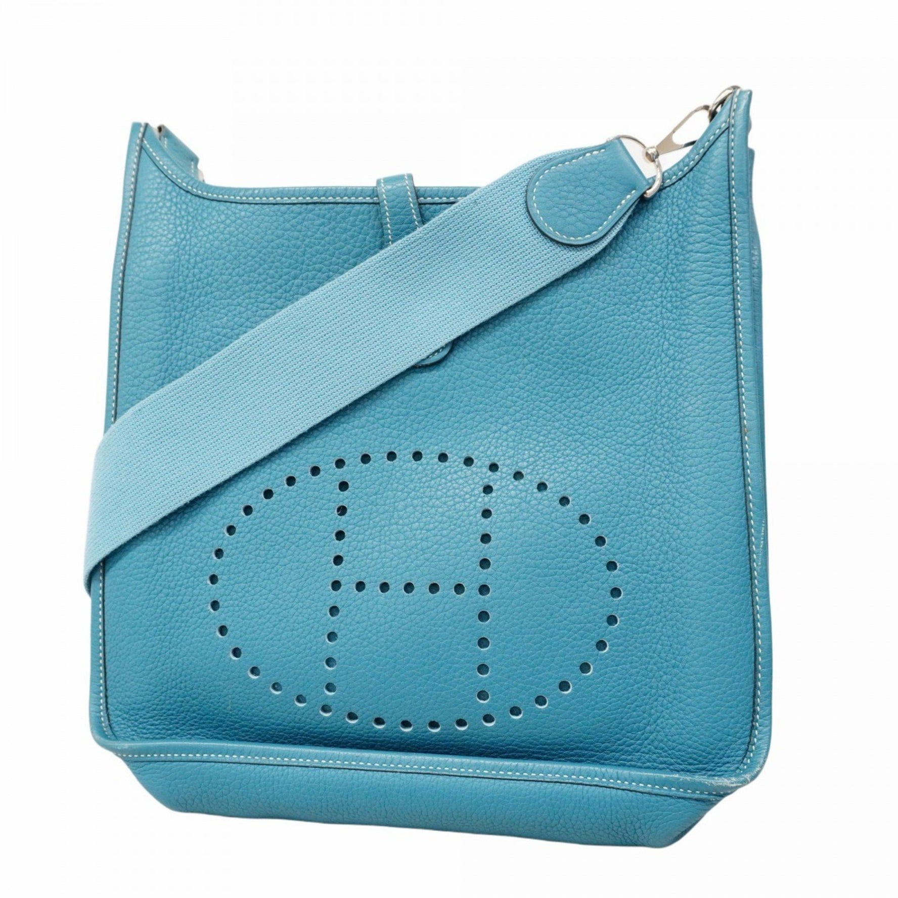 Hermes Hermès Evelyn Shoulder Bag in Taurillon Clemence Blue Jean with K Stamp