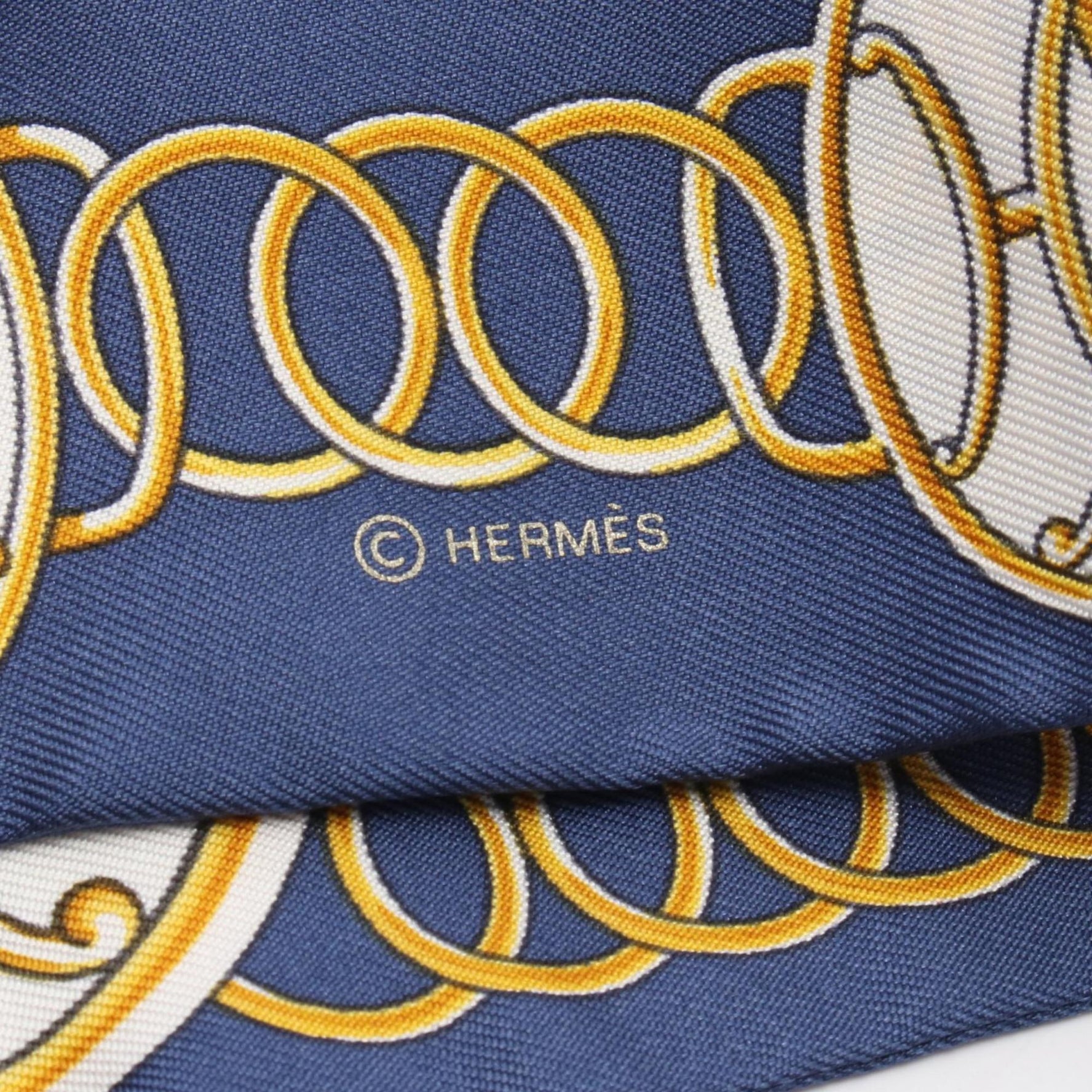 Hermes Hermès Twilly Lift Profile Silk Scarf Navy Multicolor