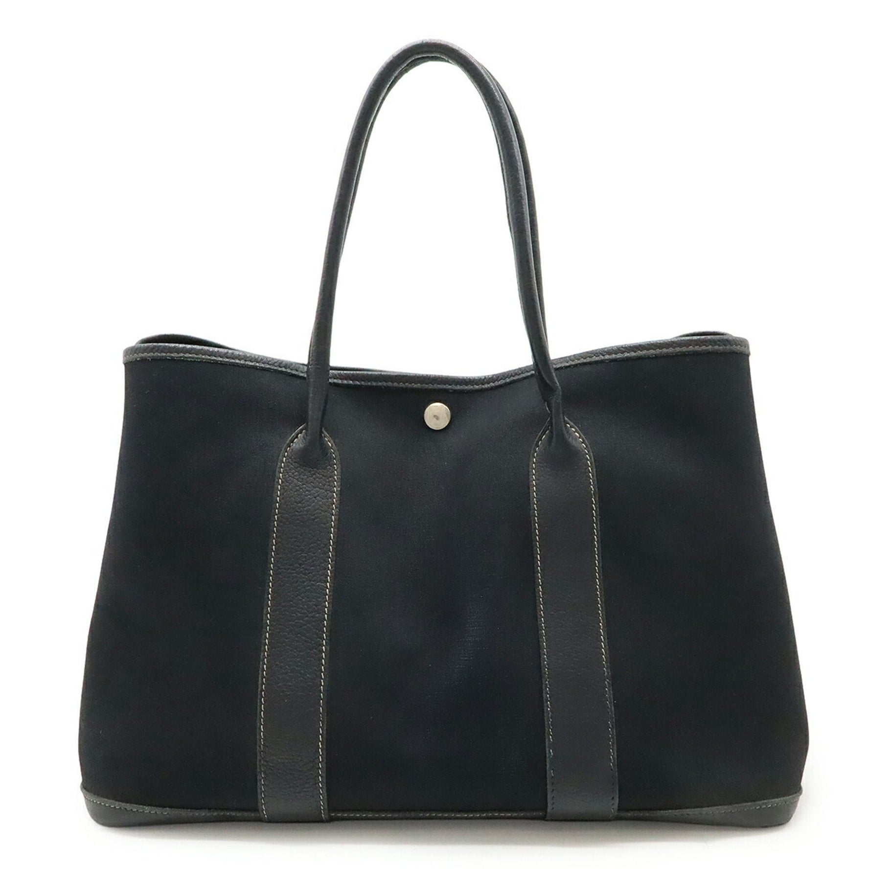 HERMES Garden PM Tote Bag, Toile Officier Canvas and Leather, O Stamp
