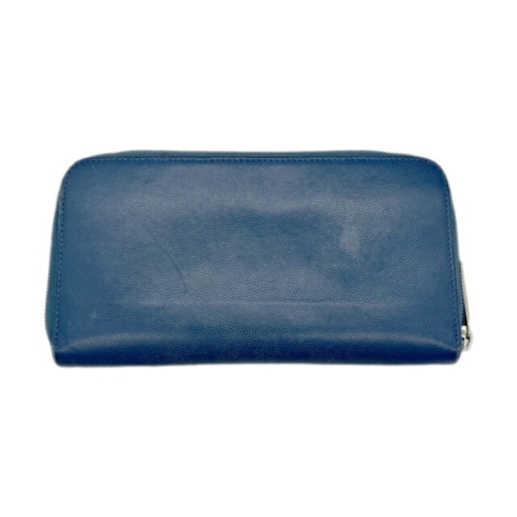 CHANEL Caviar skin long wallet round ladies men's