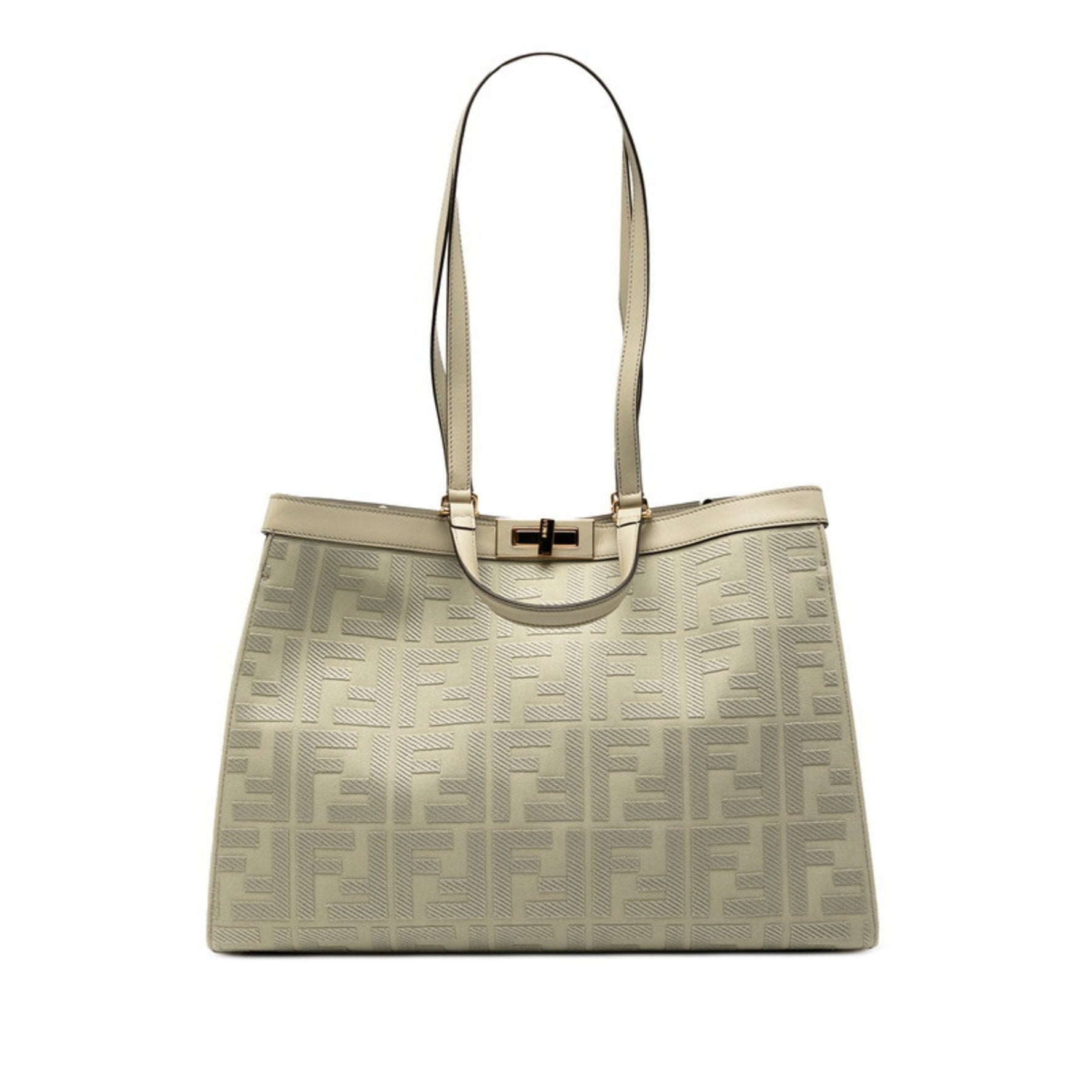Fendi Zucca X Tote Medium Tote/Shoulder Bag Green Tea Canvas and Leather
