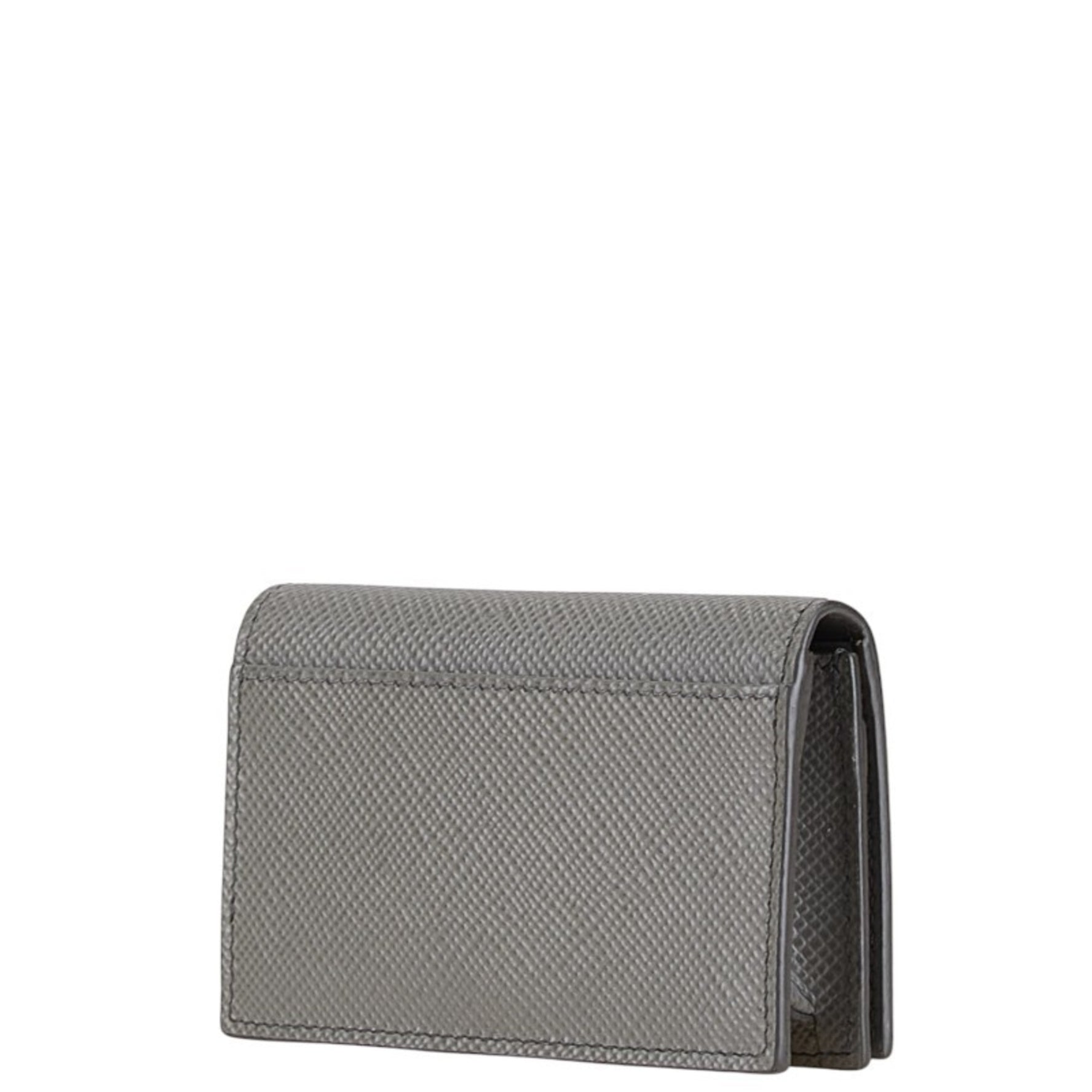 Prada Saffiano Card Case Grey Leather