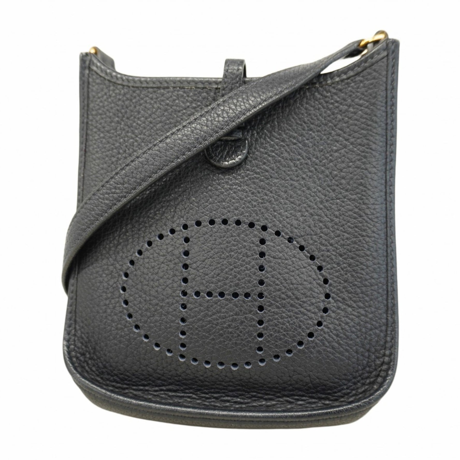 Hermes Hermès Evelyn TPM Shoulder Bag in Taurillon Clemence Blue Indigo with G Stamp