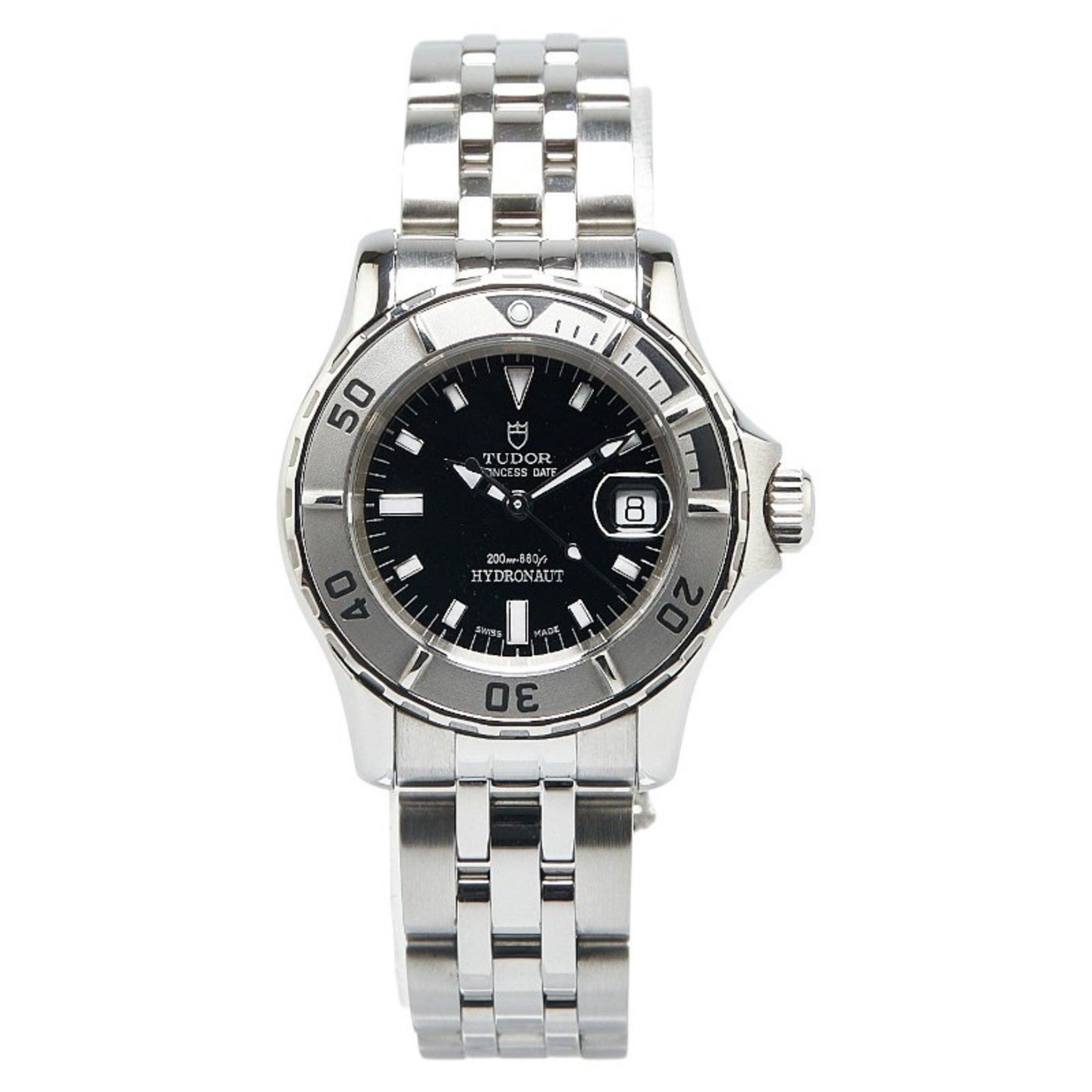 Tudor Hydronaut Watch Automatic Black Dial Stainless Steel Ladies