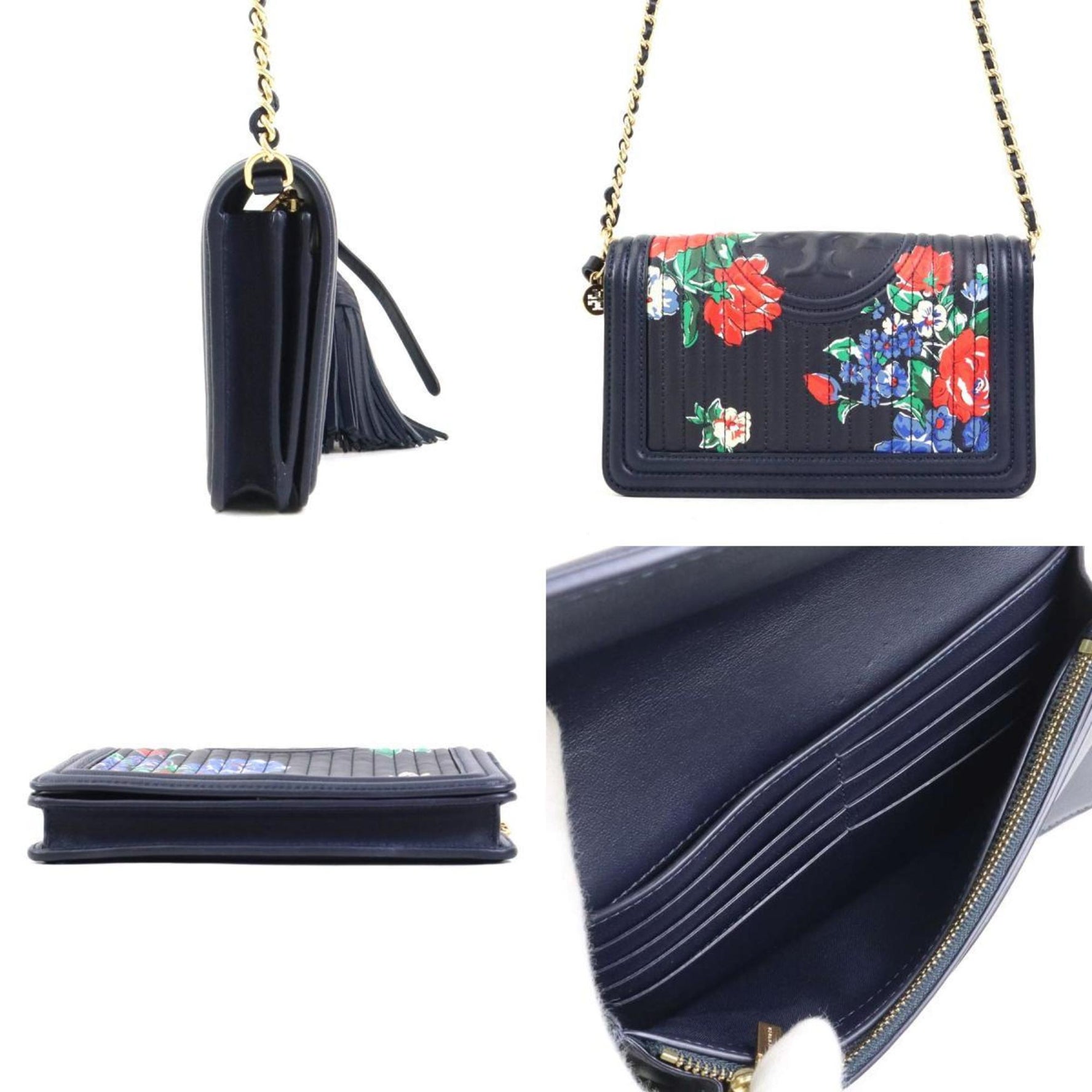 Tory Burch Leather Chain Wallet