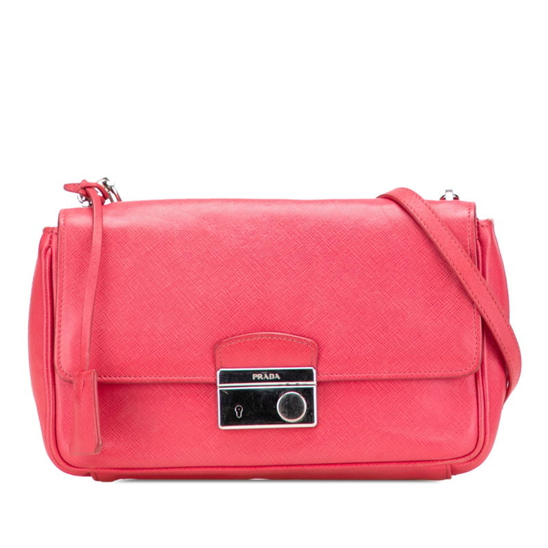 Prada Crossbody Chain Shoulder Bag in Saffiano Leather