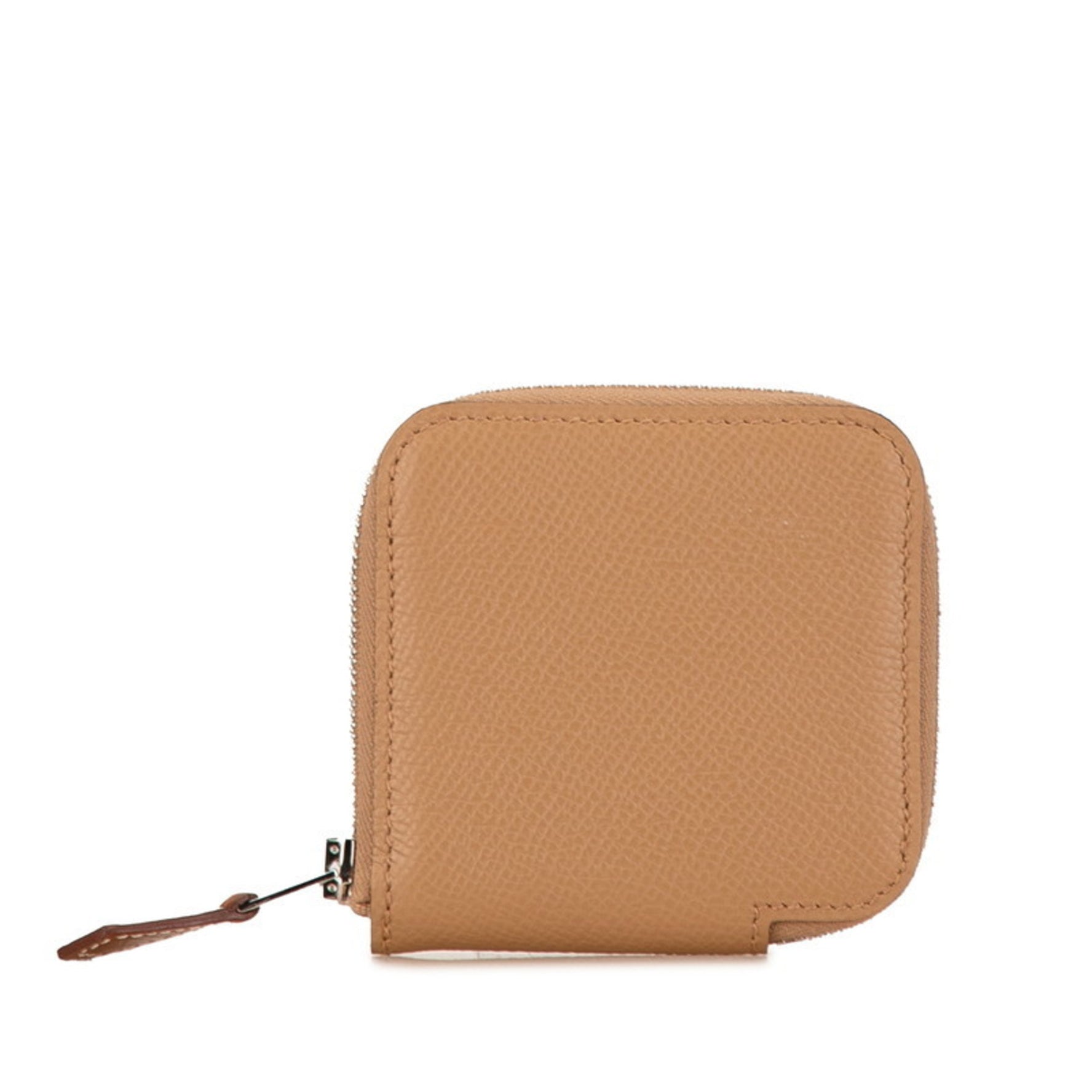 Hermes Azap Compact Silk In Coin Case, Purse, Etoupe, Greige, Epsom Leather