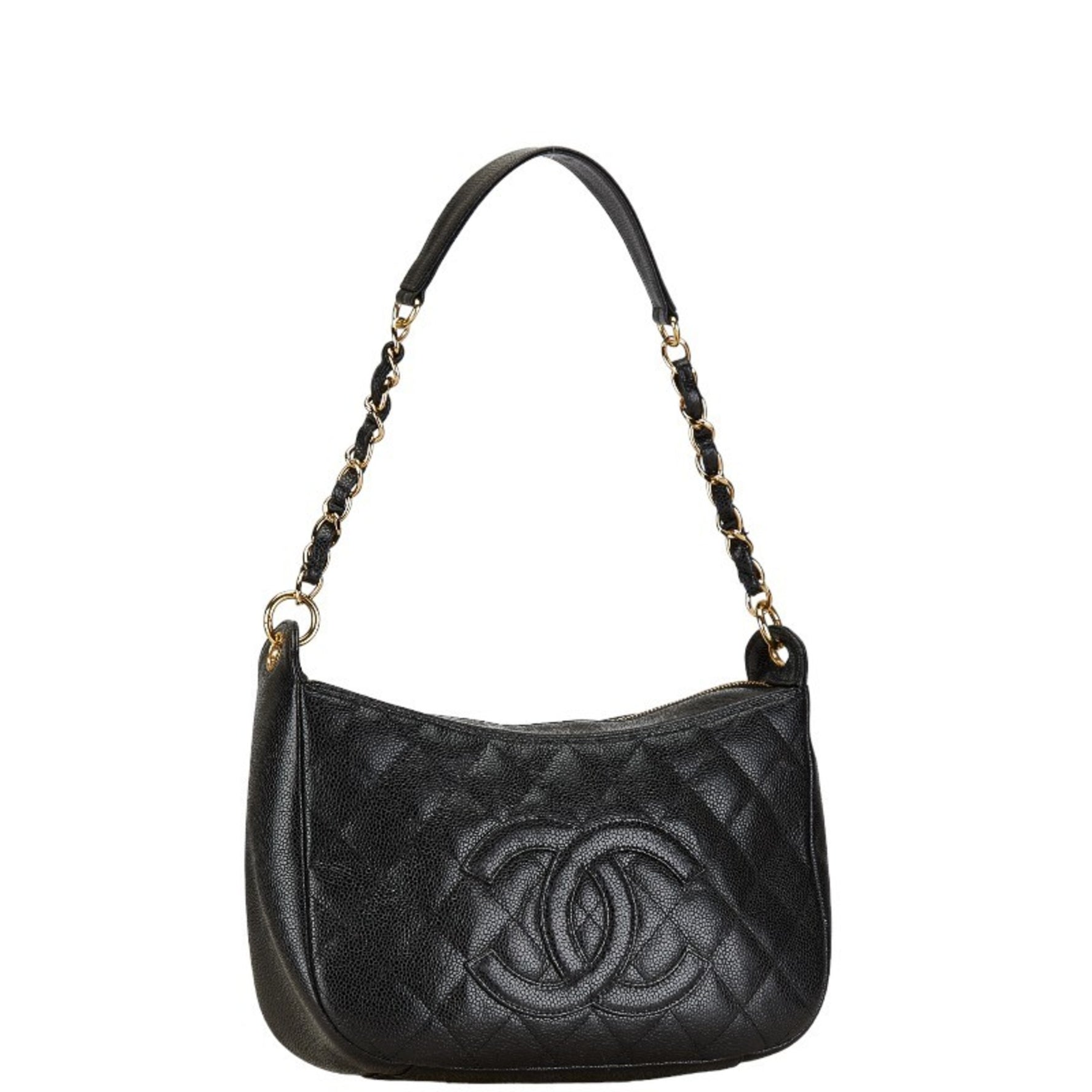 Chanel Matelasse Coco Mark Chain Shoulder Bag Caviar Skin