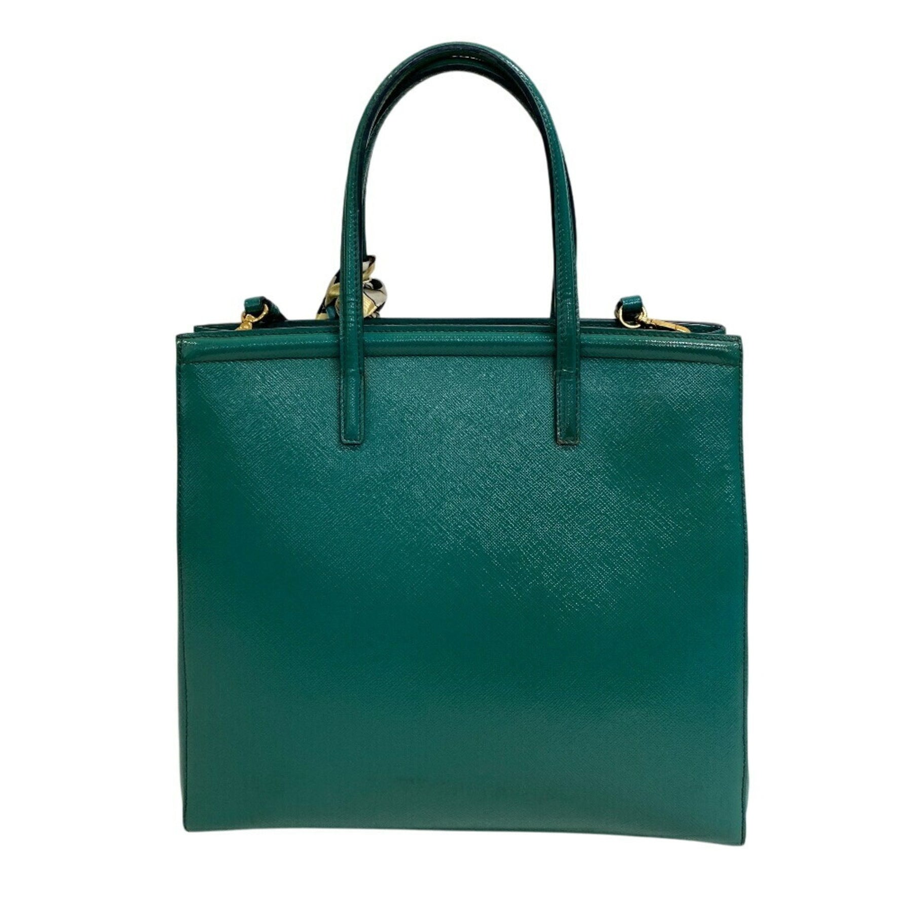 PRADA BN2411 Saffiano Vernis 2-way Handbag, Women's, Green