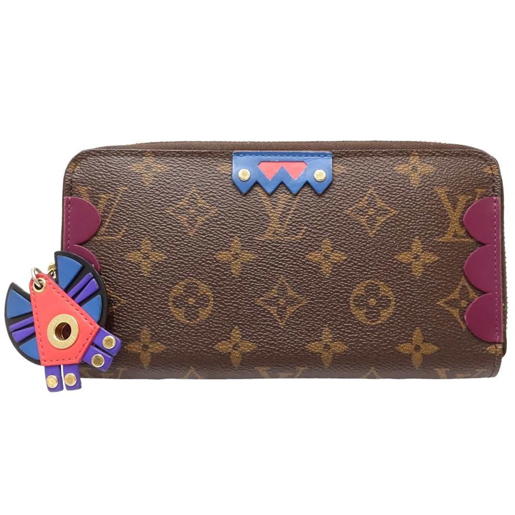 Louis Vuitton Long Wallet Zippy Monogram Totem Brown Magenta