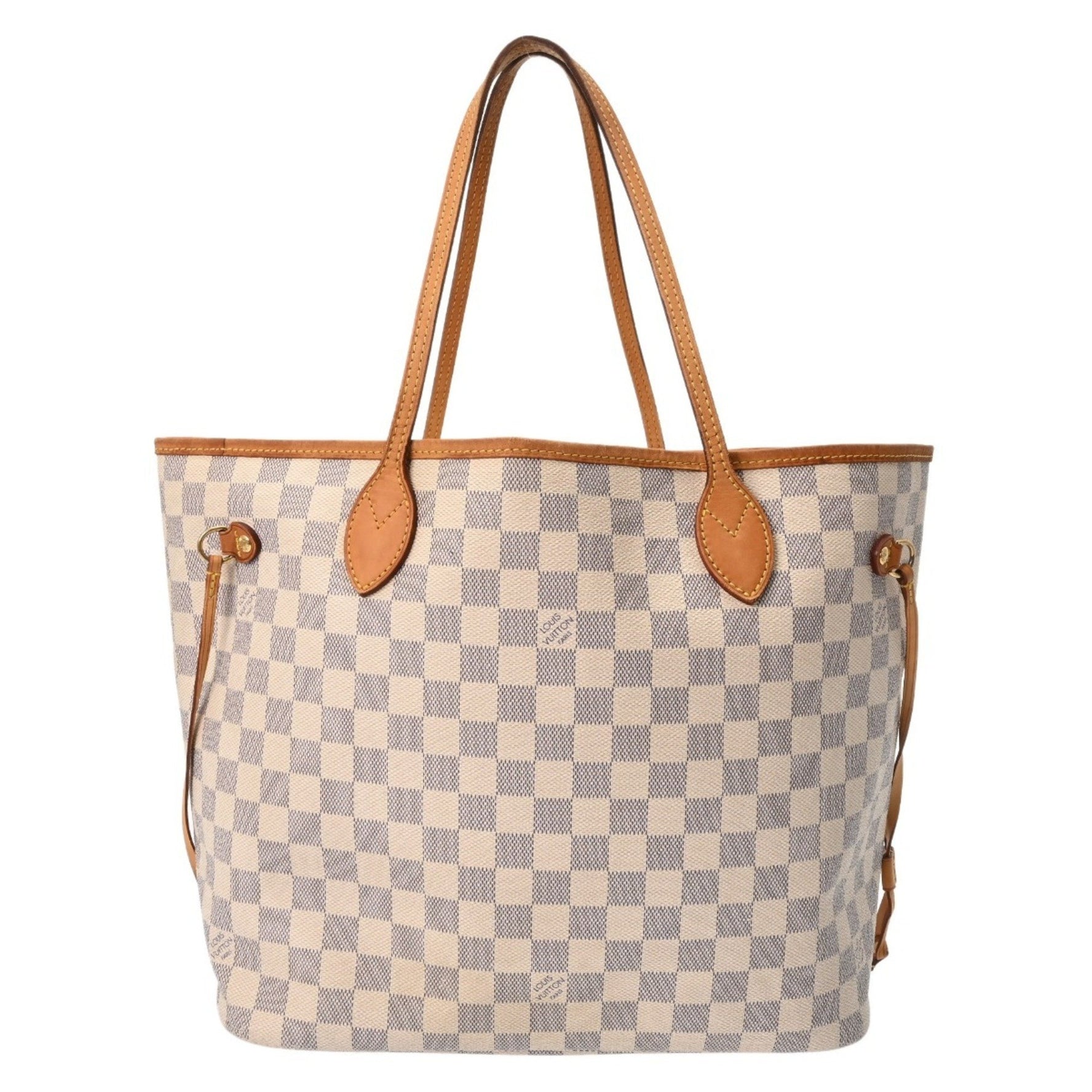 LOUIS VUITTON Damier Azur Neverfull MM Canvas Tote Bag