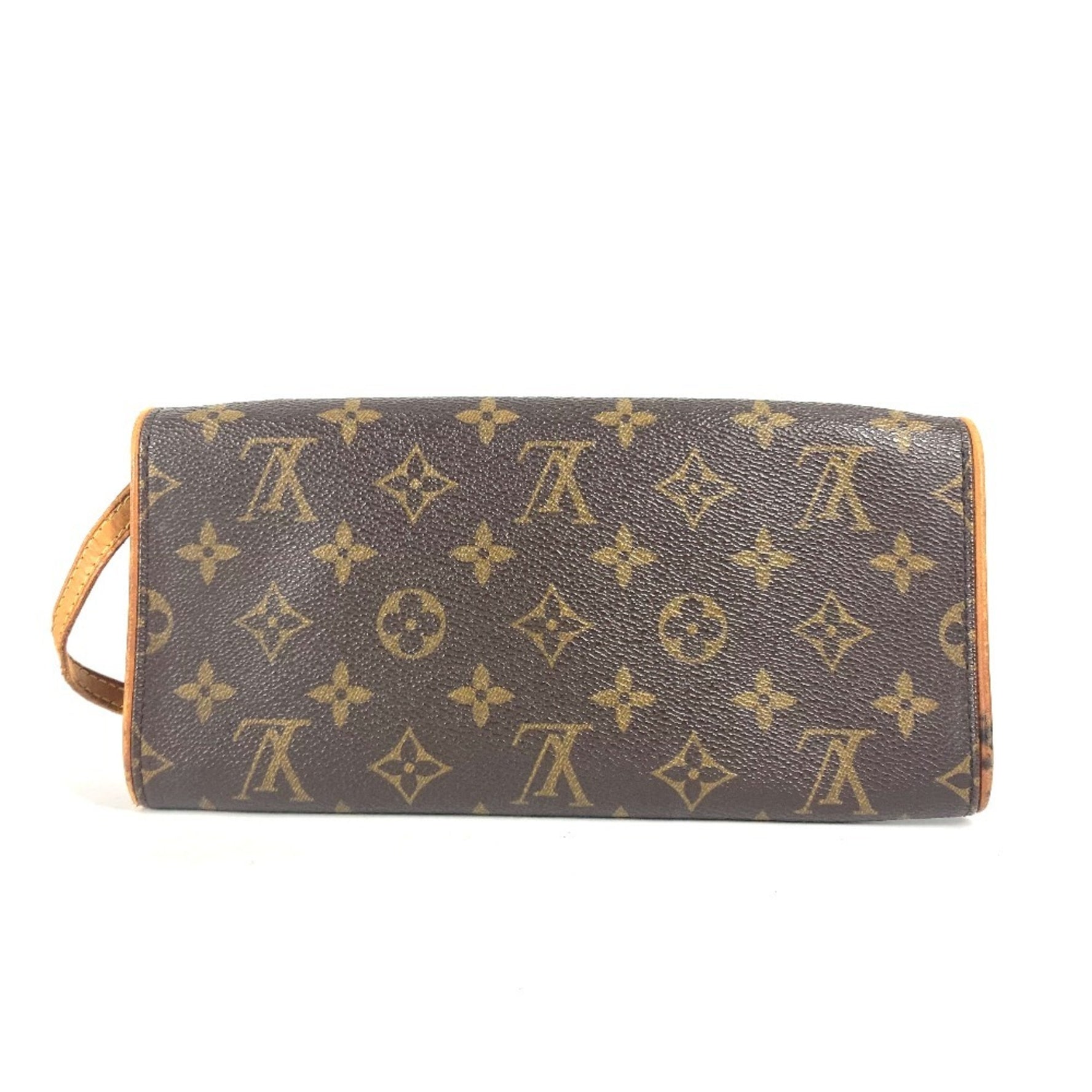Louis Vuitton Monogram Pochette Twin GM Bag Clutch Shoulder Canvas Brown