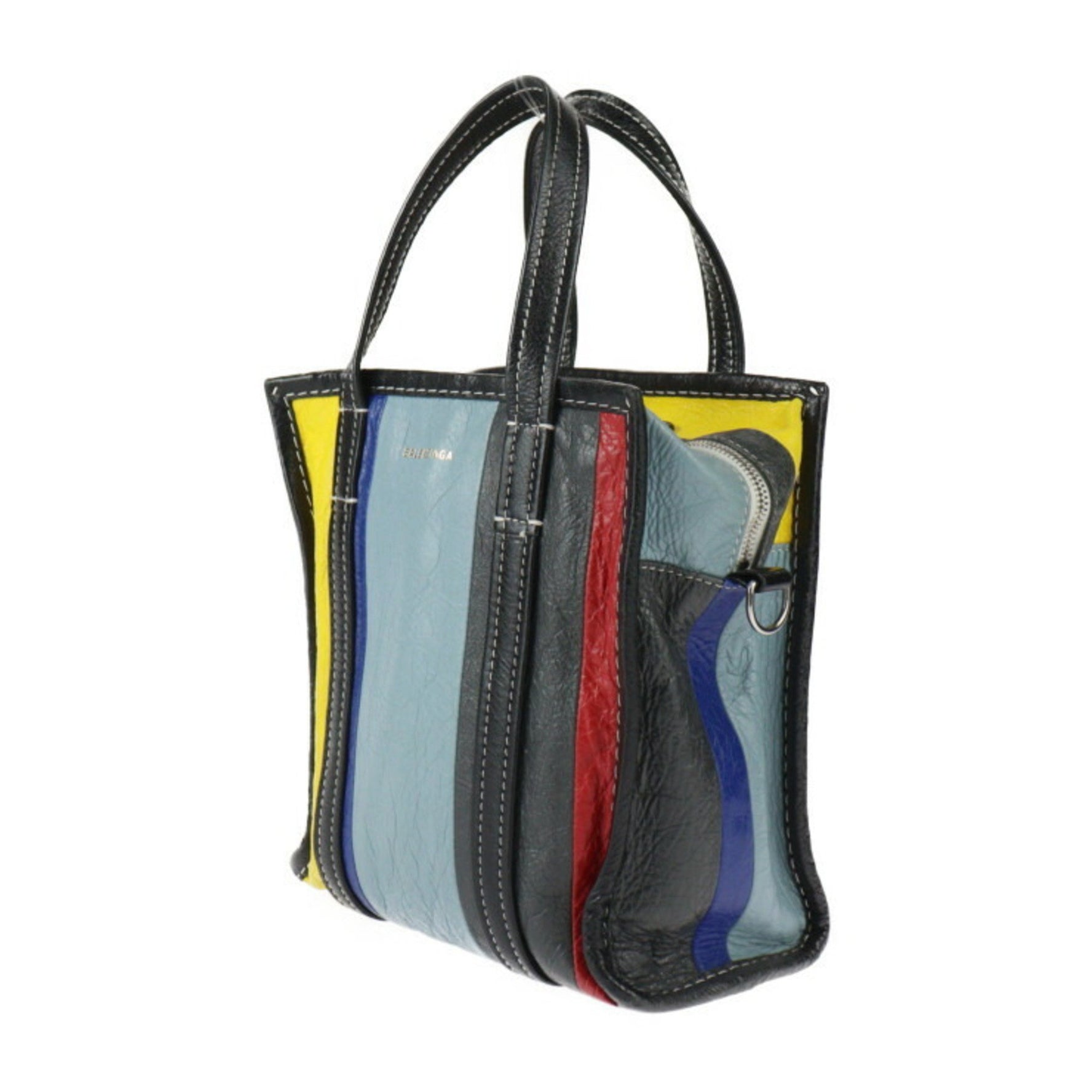 BALENCIAGA Bazar Shopper XS Handbag Lamb Leather Multicolor Shoulder Bag Tote