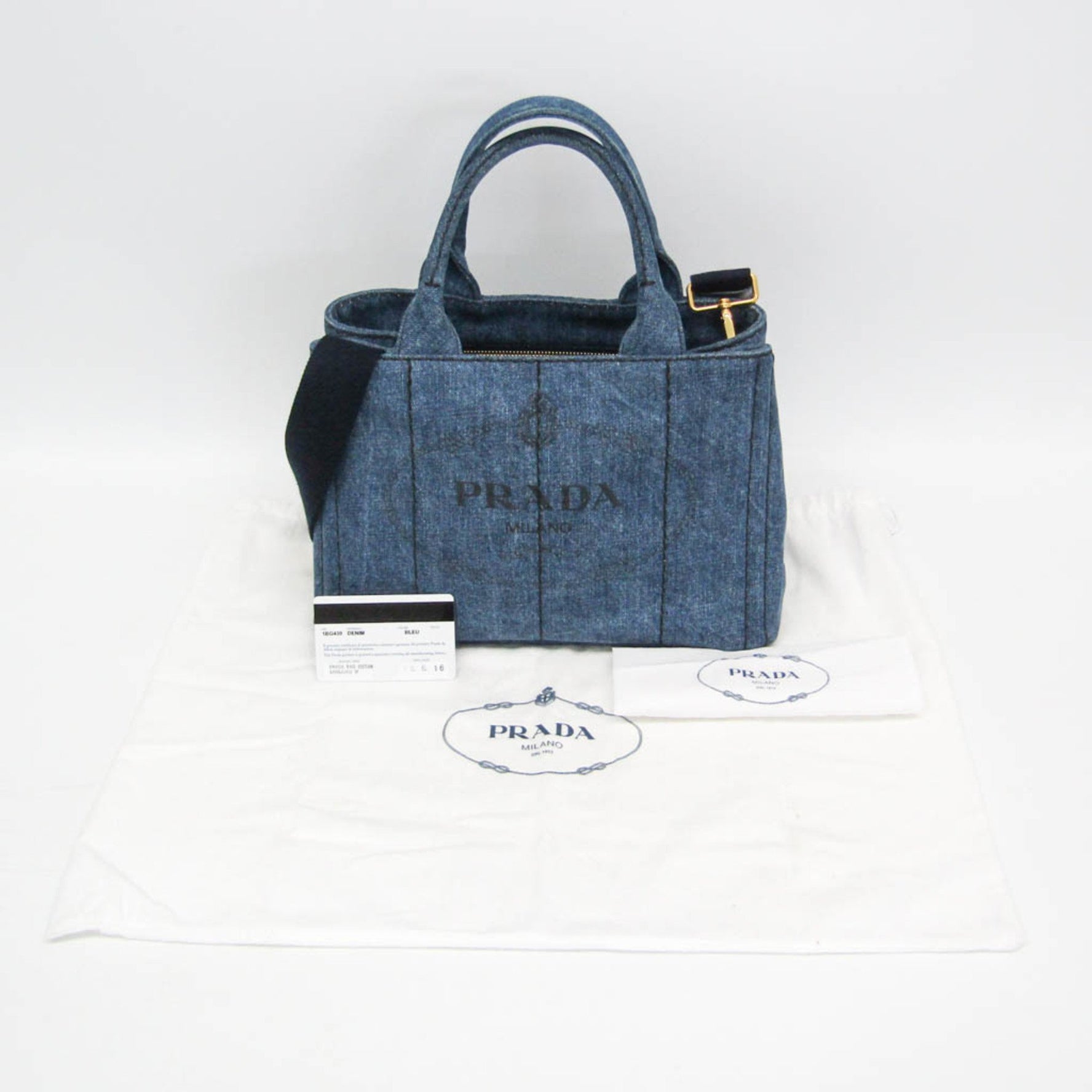 Prada Canapa Denim Shoulder Bag,Tote Bag