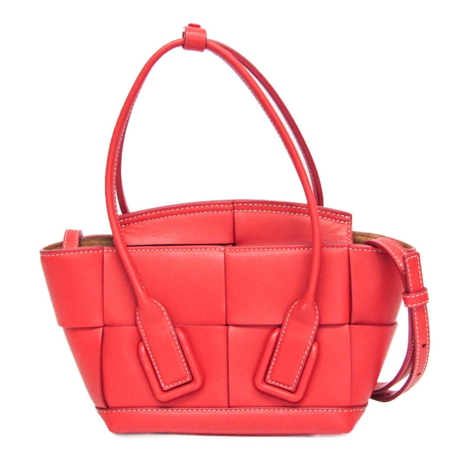 Bottega Veneta Mini The Arco Leather Handbag,Shoulder Bag Red Color