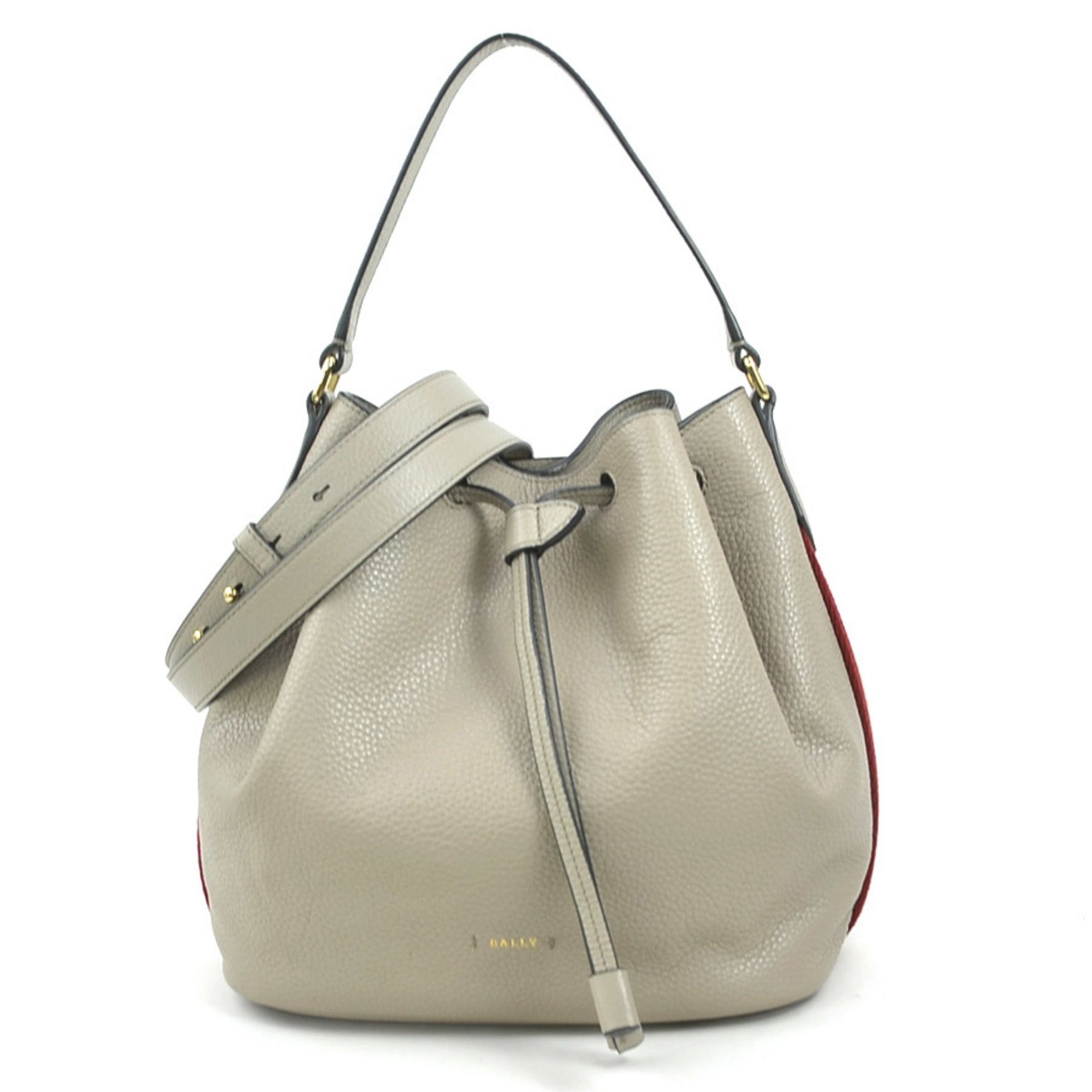 BALLY handbag shoulder bag leather beige ladies