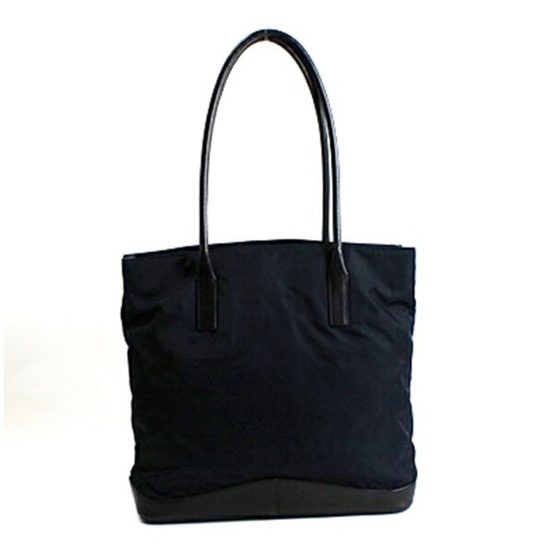 Prada Nylon Tote Bag x Leather Navy Black
