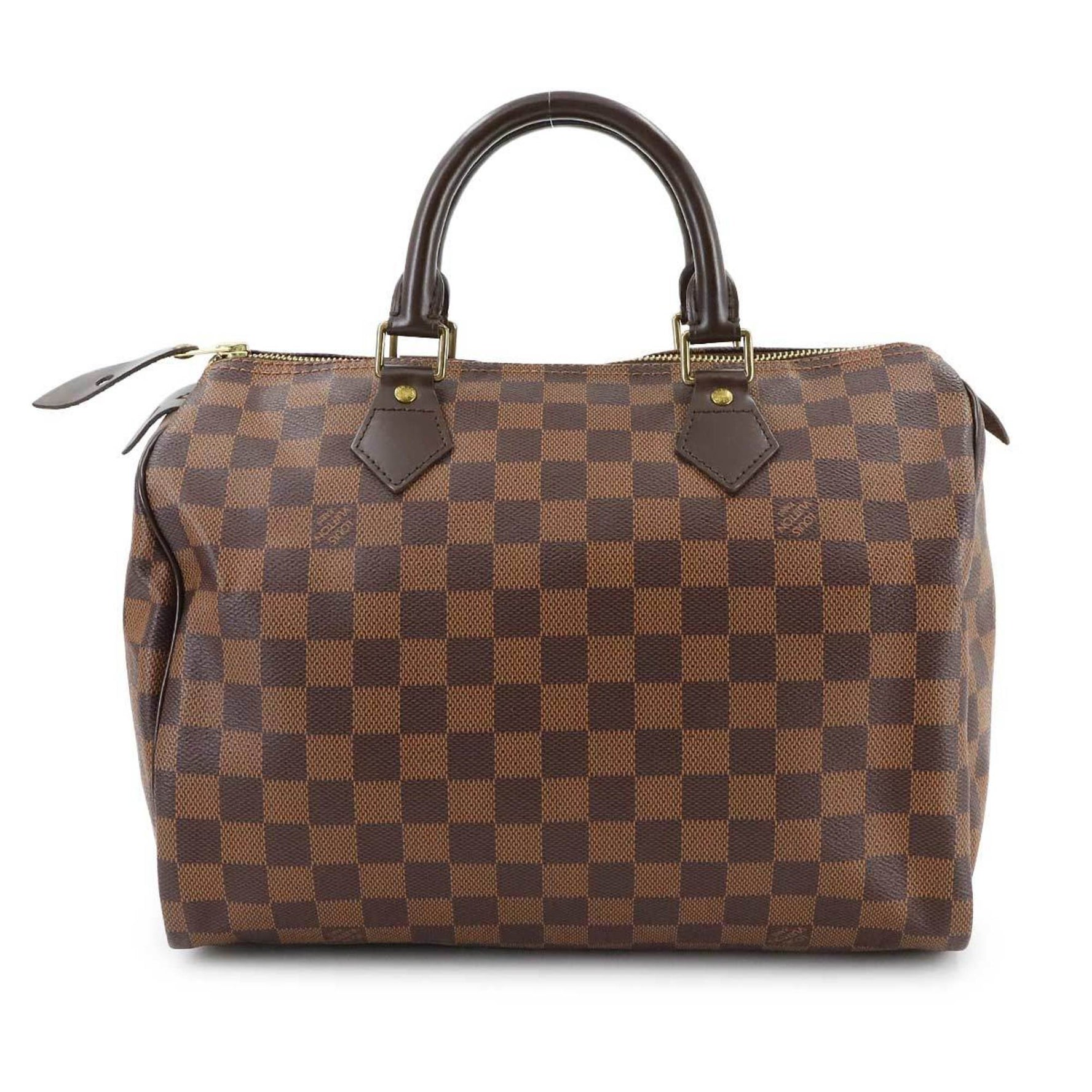 Louis Vuitton Damier Speedy 30 Handbag, Ebene Brown, Gold Hardware