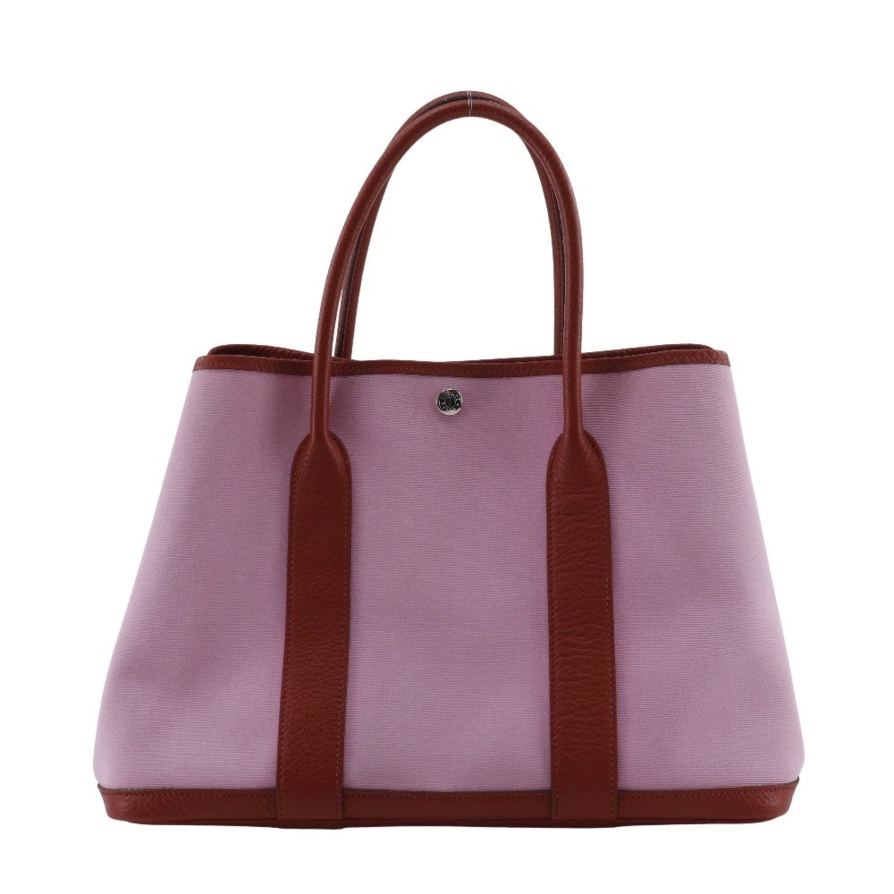 Hermes Garden PM Tote Bag Toile Officier 2020 Pink/Red Y Snap Button Party