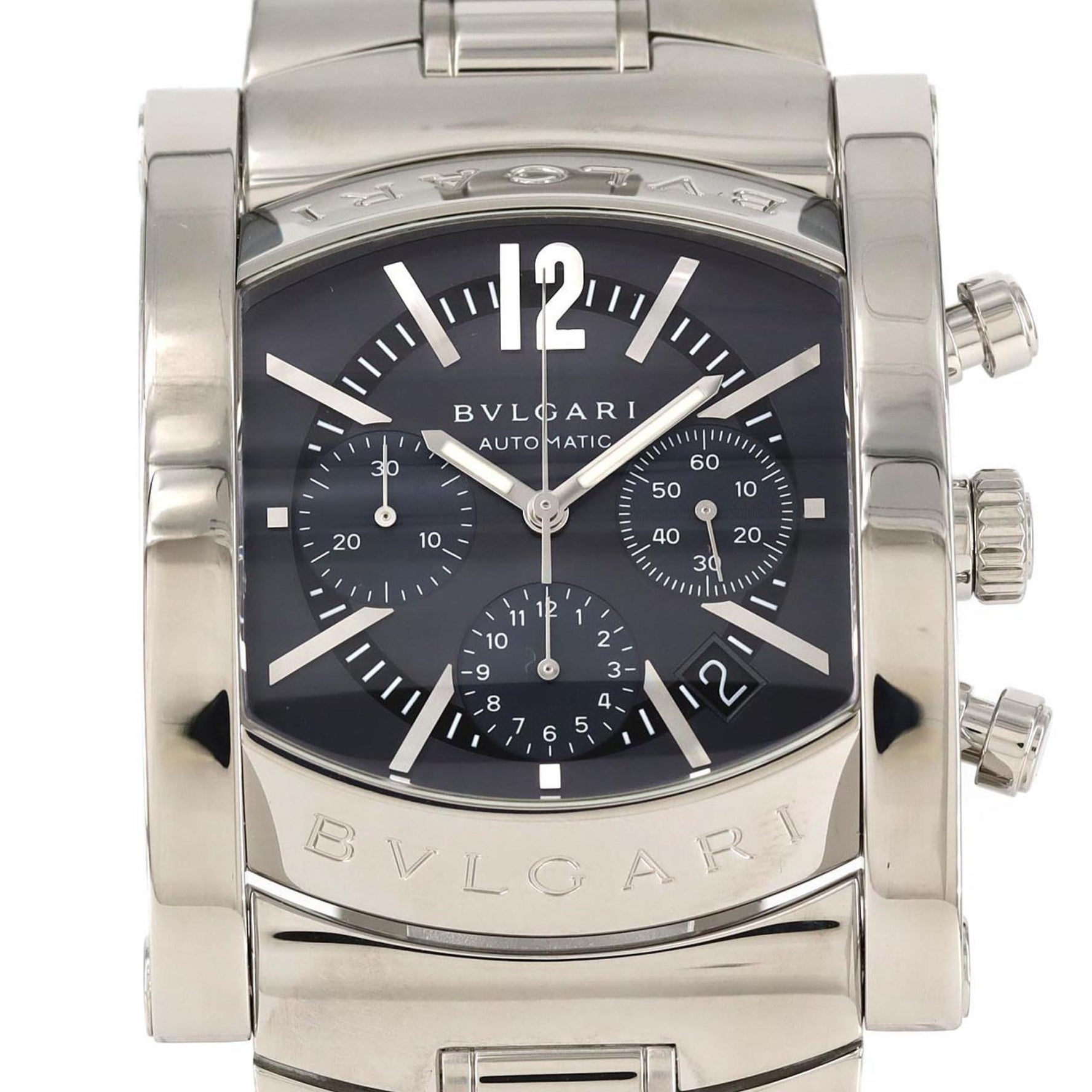 Bvlgari Ashochrach Chronograph AA48SCH AA48C14SSDCH SS Wristwatch Automatic