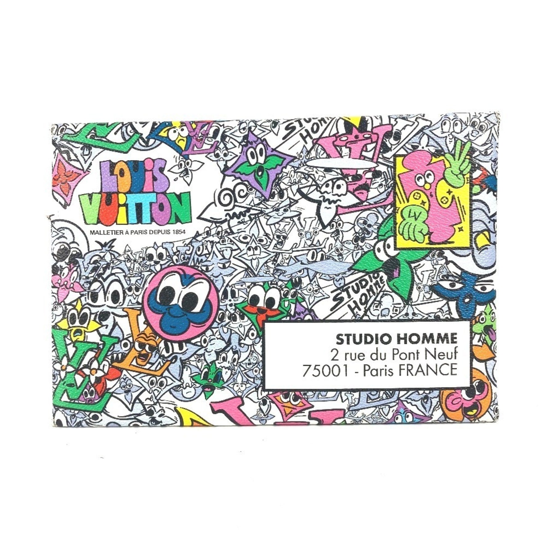 Louis Vuitton Monogram Comic Trio Envelope Pouch Bag Second with Strap Business Card Holder/Card Case Clutch Leather Canvas Men's Multicolor